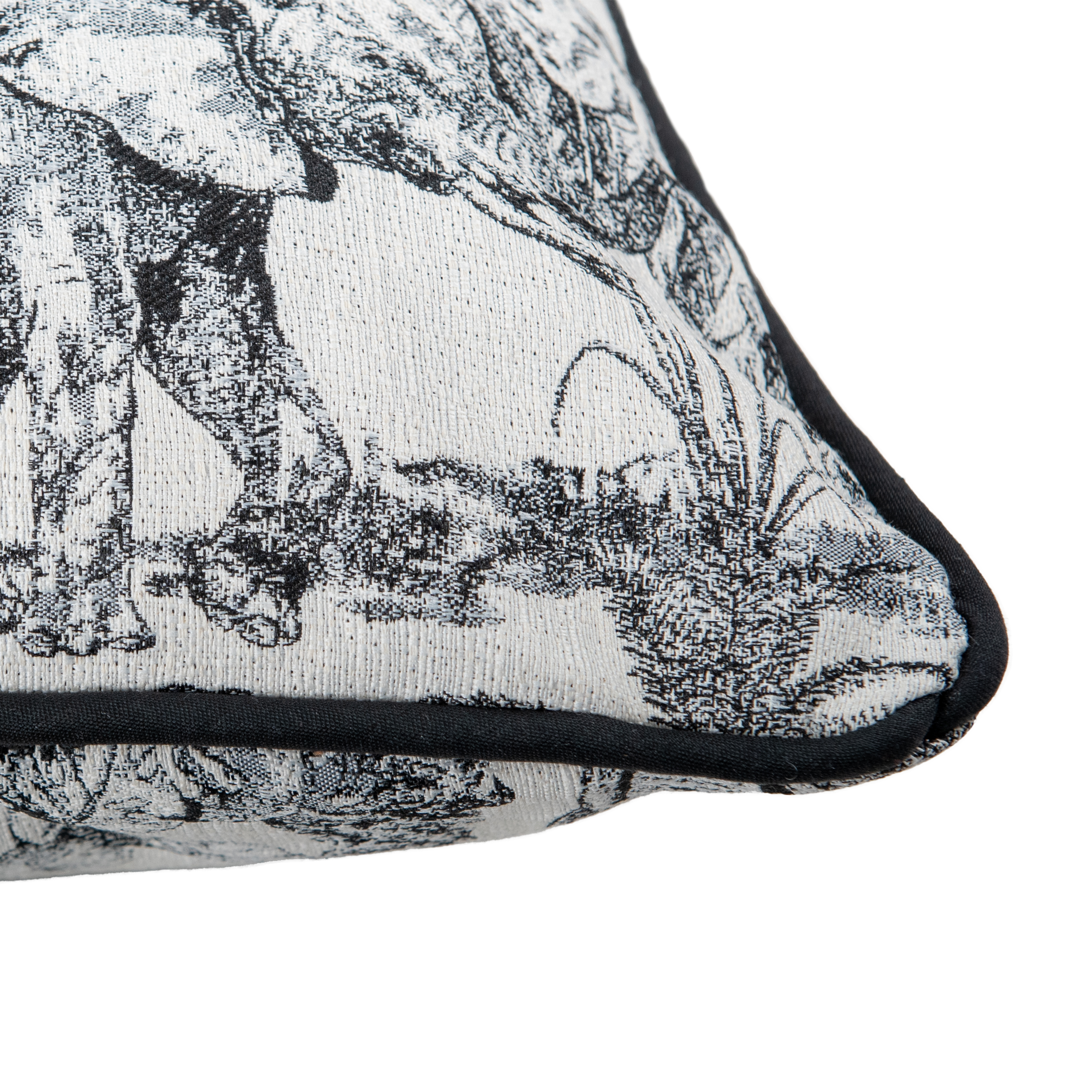 Coussin Jacquard éléphant, noir l.60 x H.60 cm - 3