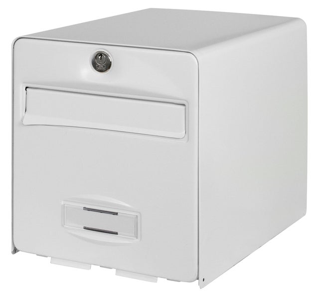 Boîte aux lettres normalisée 1 porte extérieur BURGWÄCHTER Balthazar acier blanc