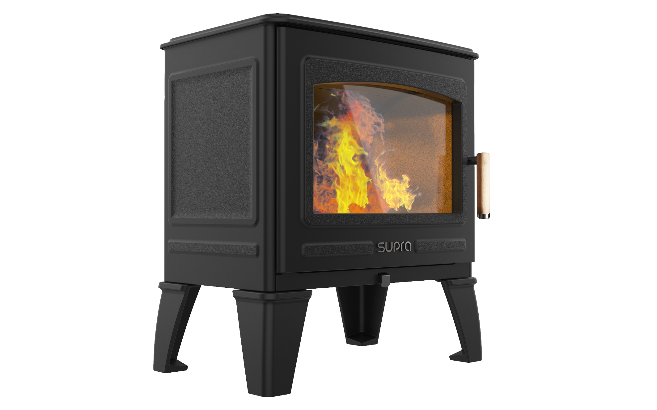 Poêle à bois SUPRA Georges noir, 6.7 kW | Leroy Merlin