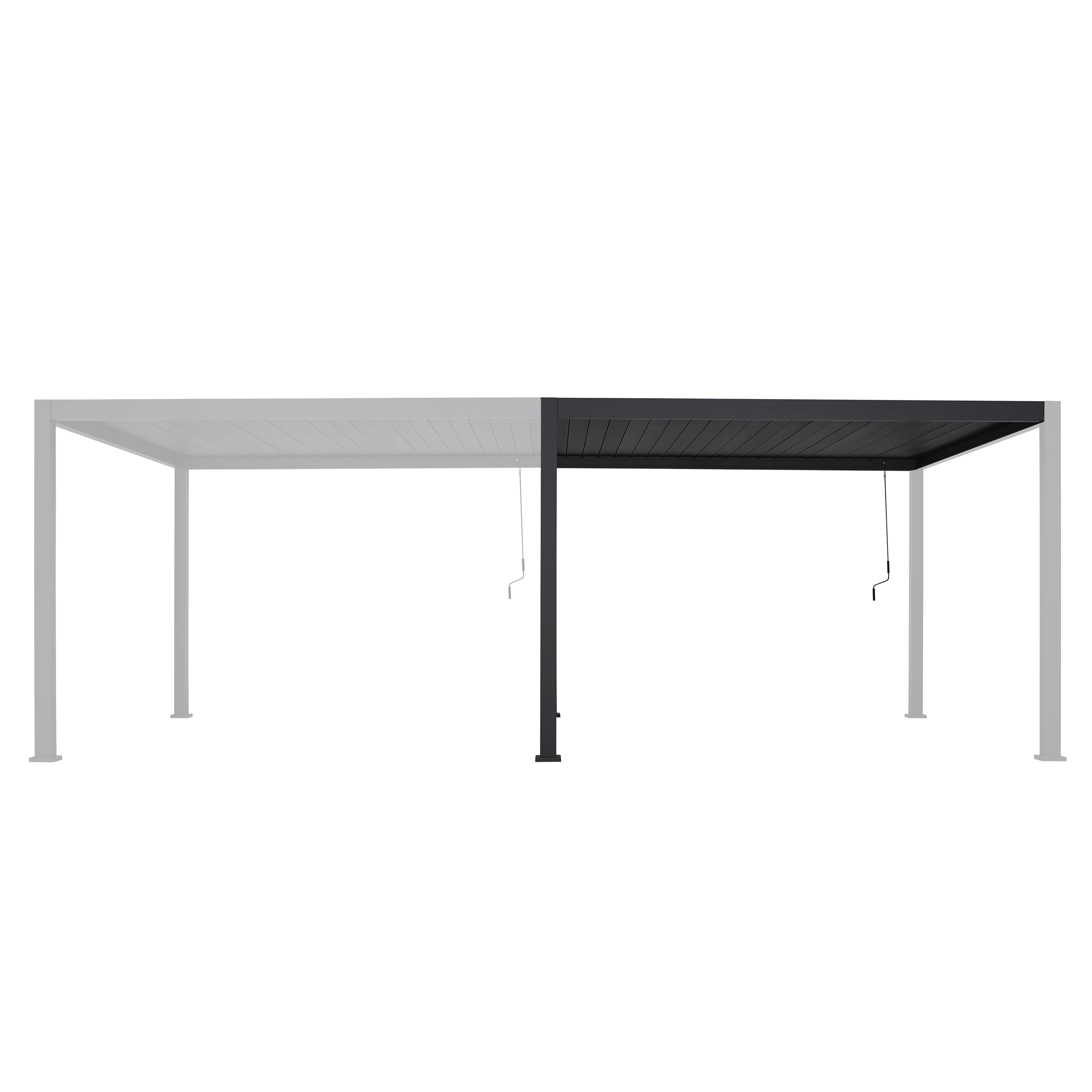 Extension pergola Modus NATERIAL en aluminium gris foncé, 12.96 m² - 12