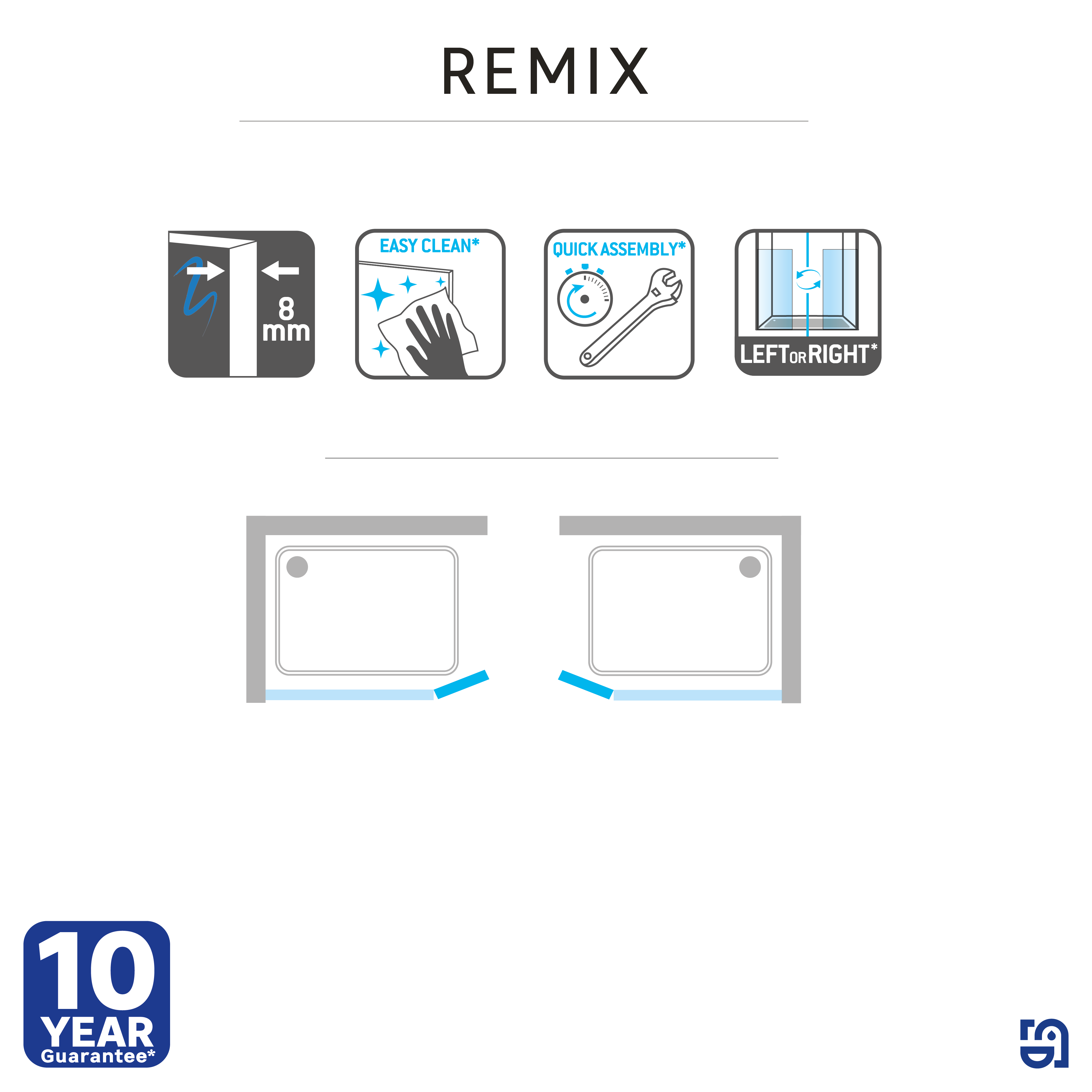 Osłonka do Walk In Remix 40 x 200 cm Sensea - 27