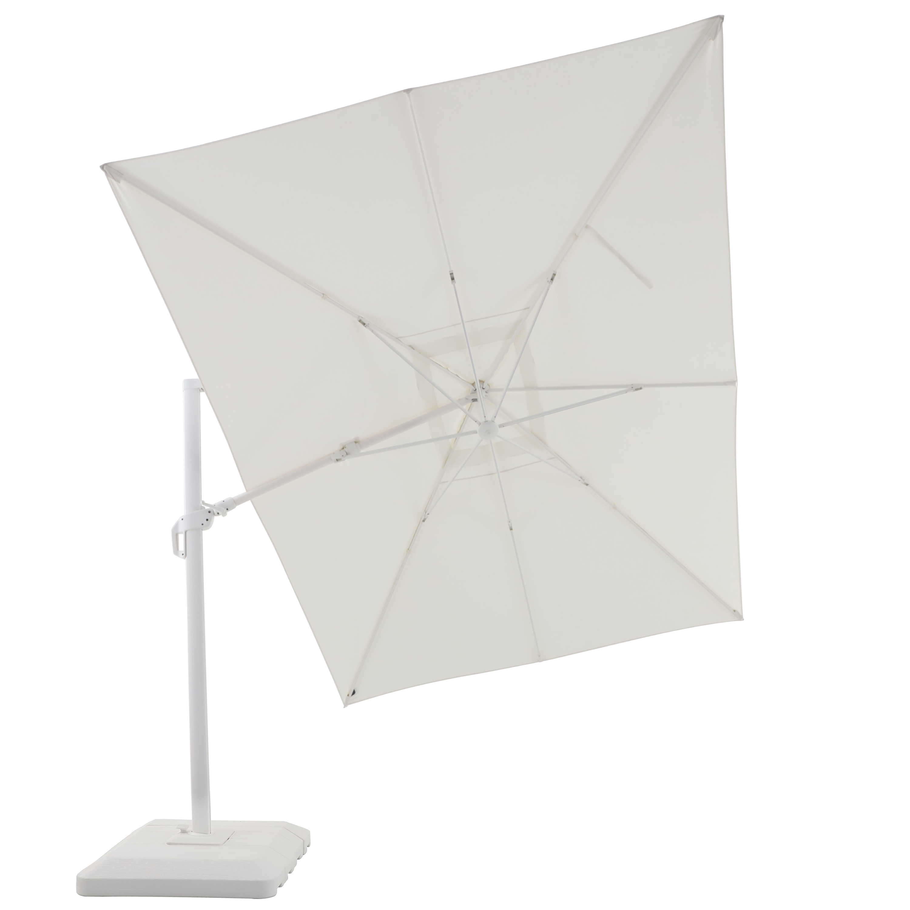 Parasol déporté rectangulaire blanc Sonora II NATERIAL L.390 x l.280 cm - 7