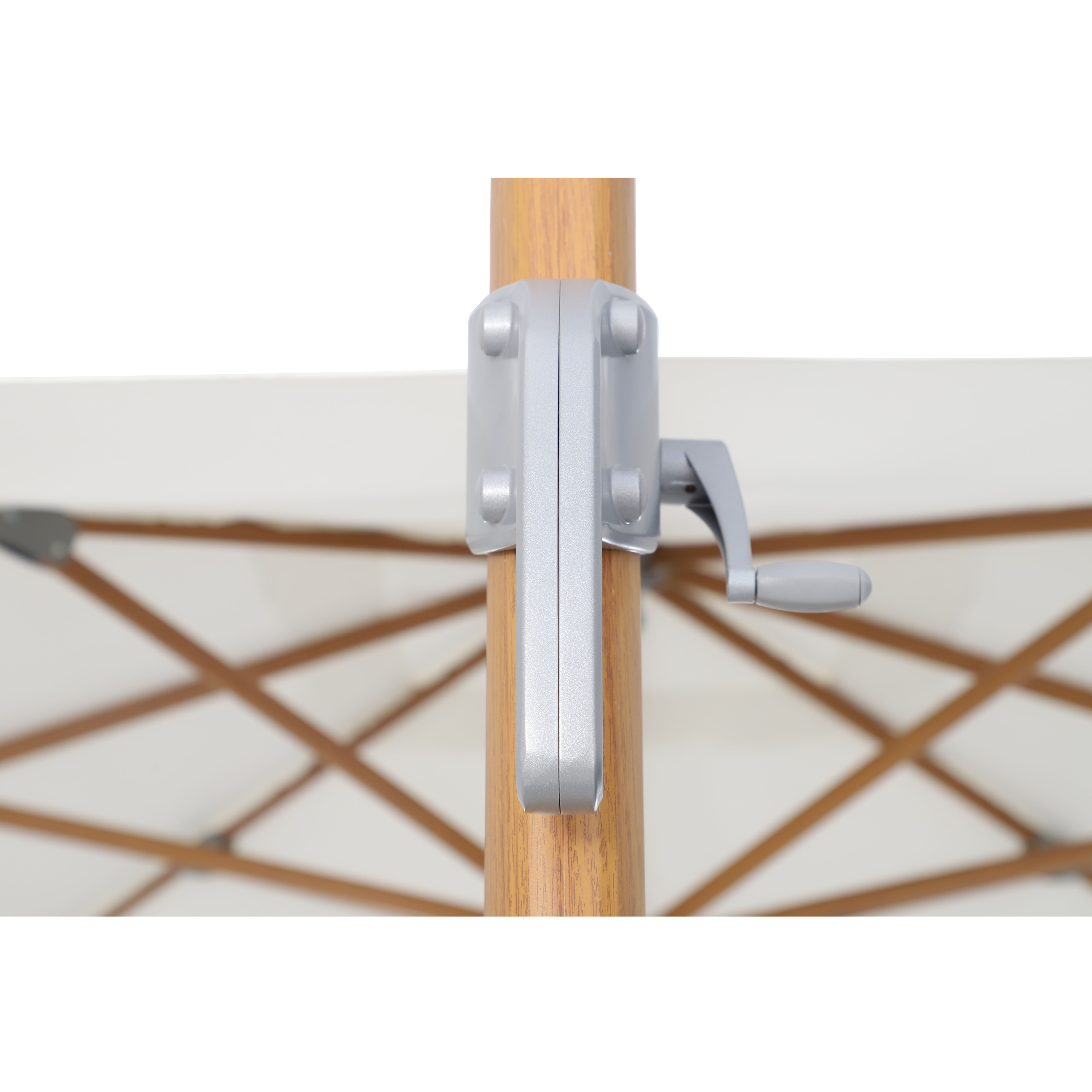 Ombrellone a palo laterale marrone AGORA NATERIAL con telo quadrato bianco L 286 x P 286 x H 264 cm - 17