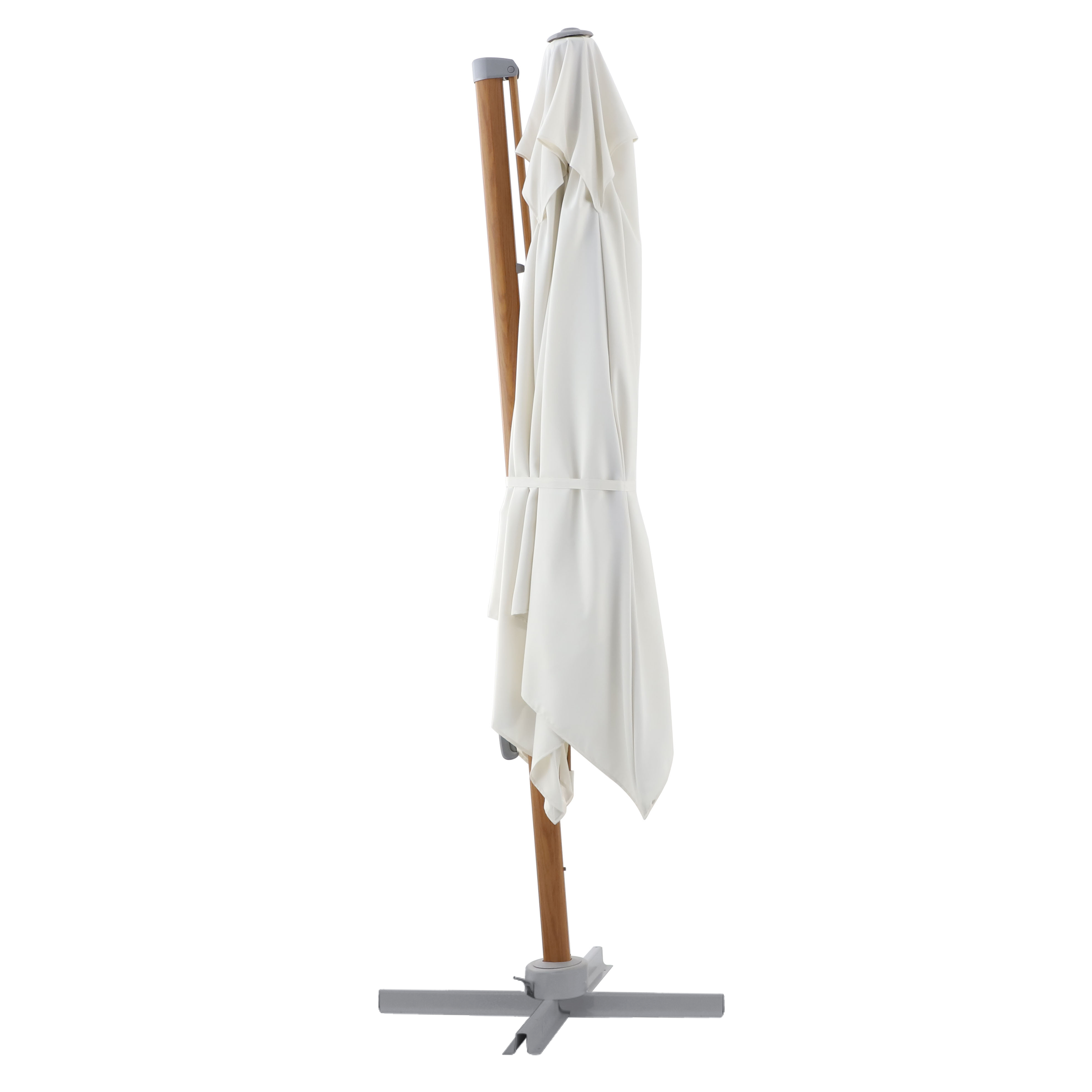 Ombrellone a palo laterale marrone AGORA NATERIAL con telo quadrato bianco L 286 x P 286 x H 264 cm - 10