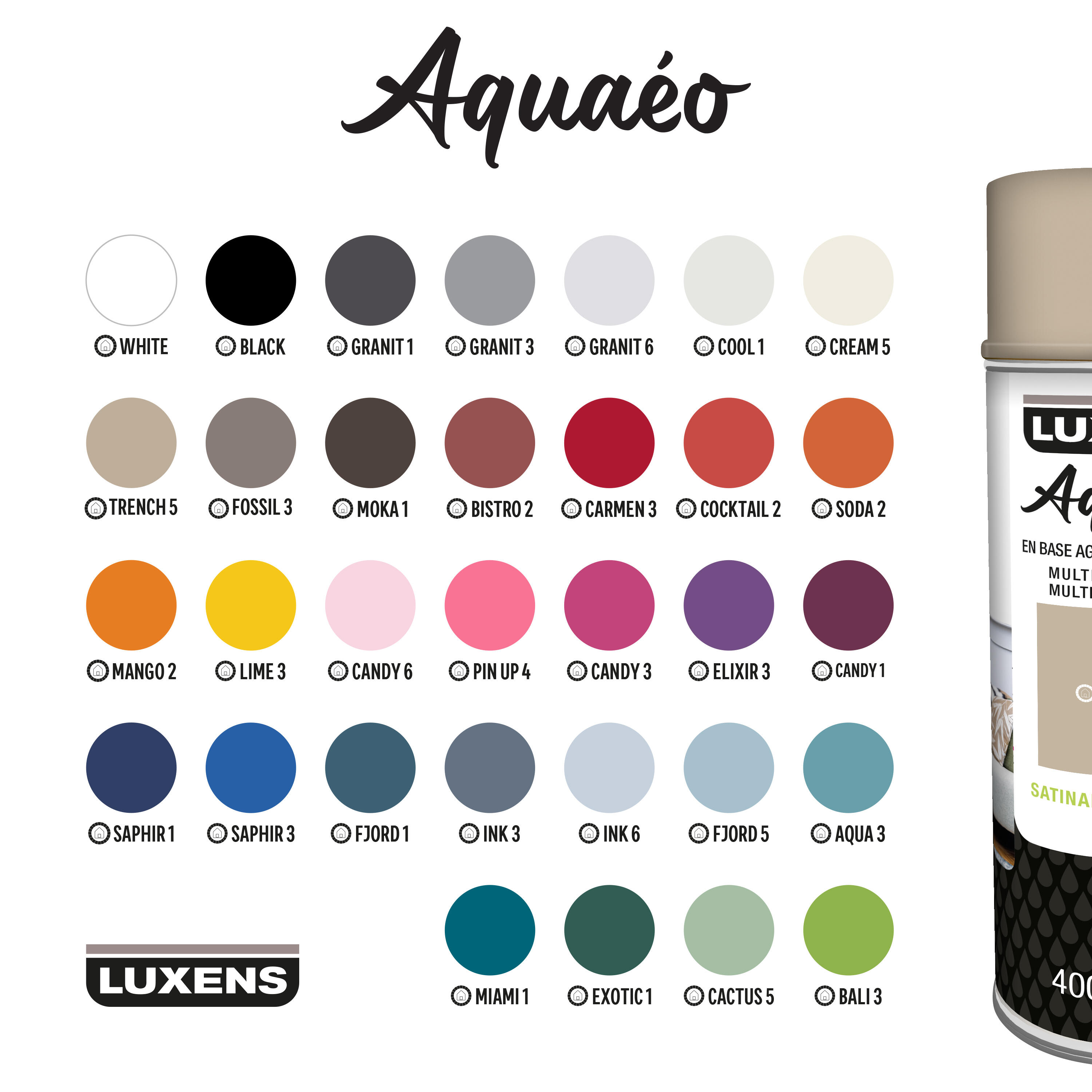 Spray decorativo mate LUXENS Aquaéo 400ml white - 4