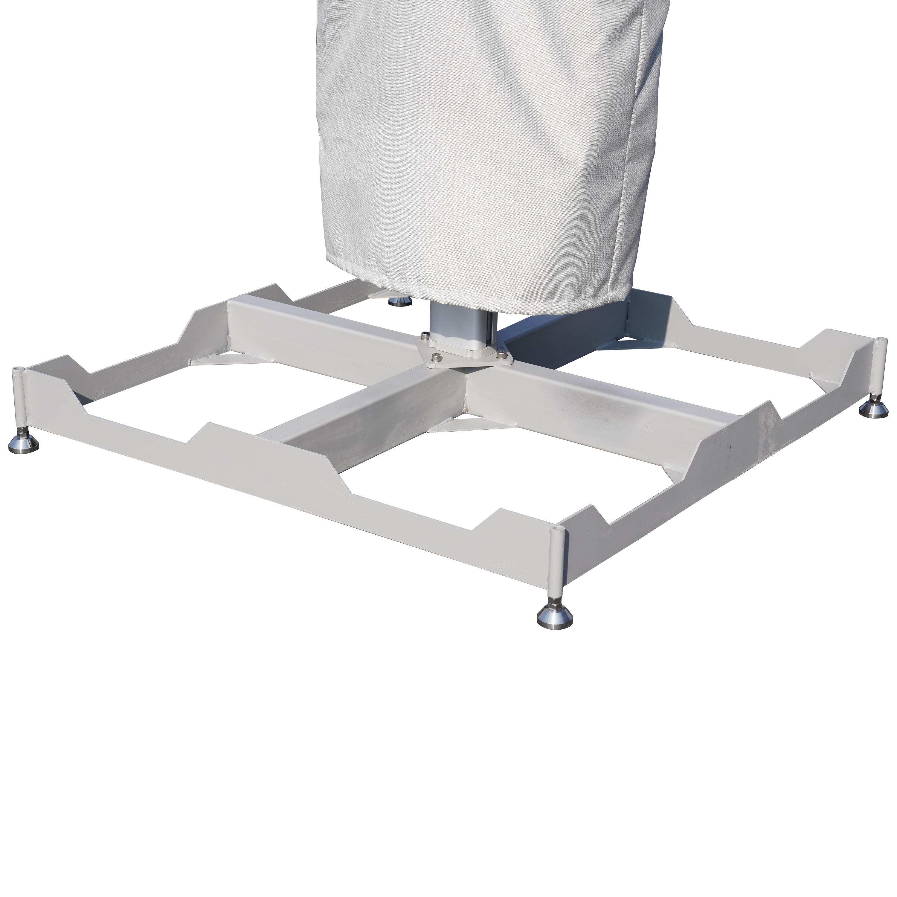 Ombrellone centrale bianco / argento SOMBRA CONTRACT NATERIAL con telo rettangolare grigio L 295 x P 600 x H 267 cm - 11