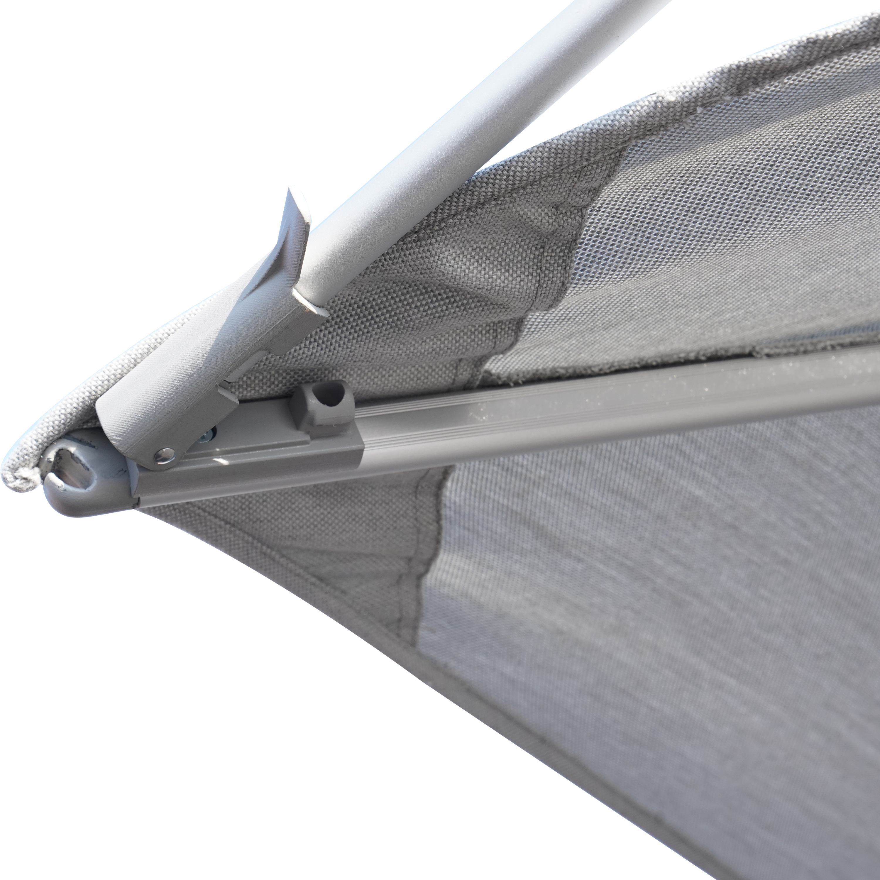 Ombrellone centrale bianco / argento SOMBRA CONTRACT NATERIAL con telo rettangolare grigio L 295 x P 600 x H 267 cm - 13