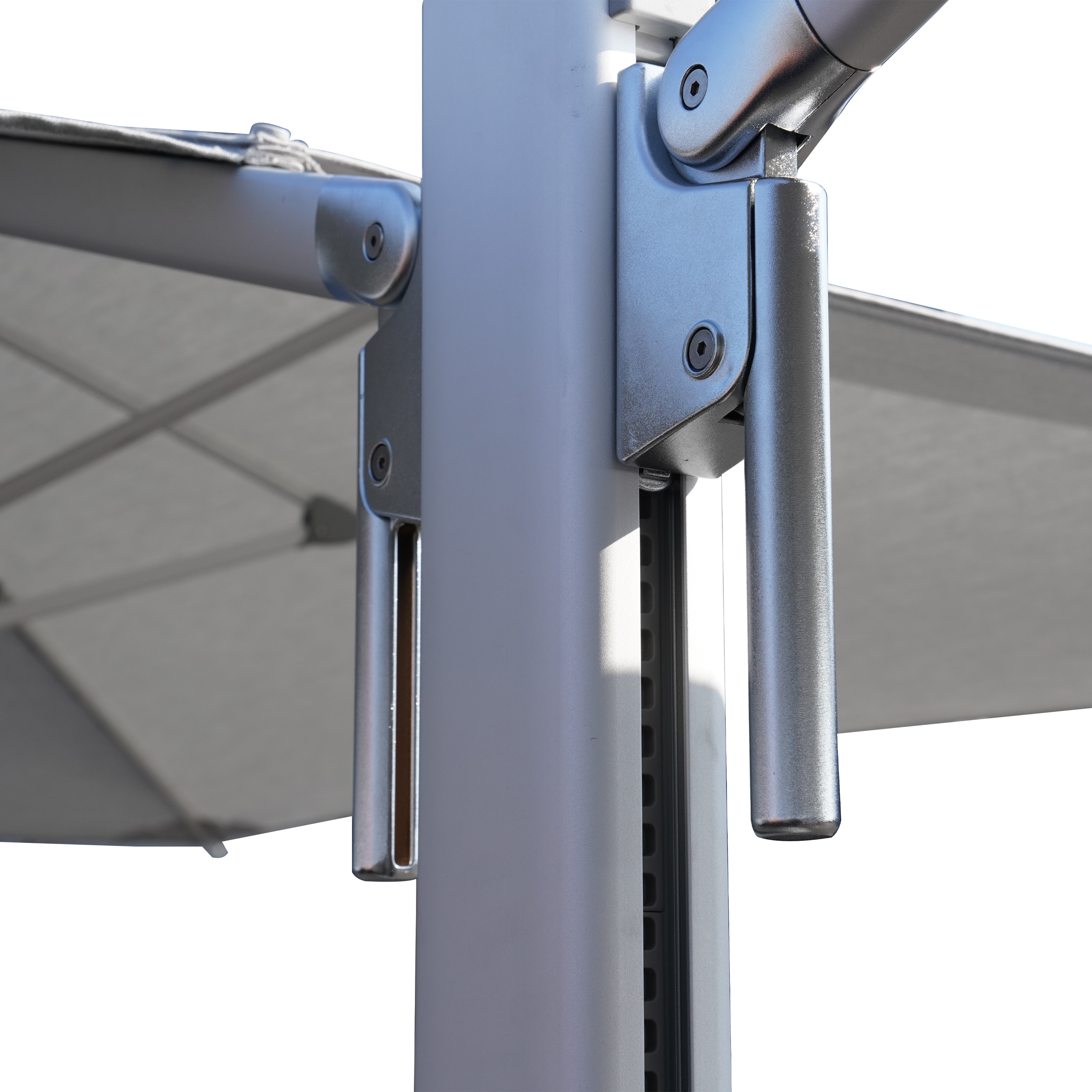 Ombrellone centrale bianco / argento SOMBRA CONTRACT NATERIAL con telo rettangolare grigio L 295 x P 600 x H 267 cm - 16