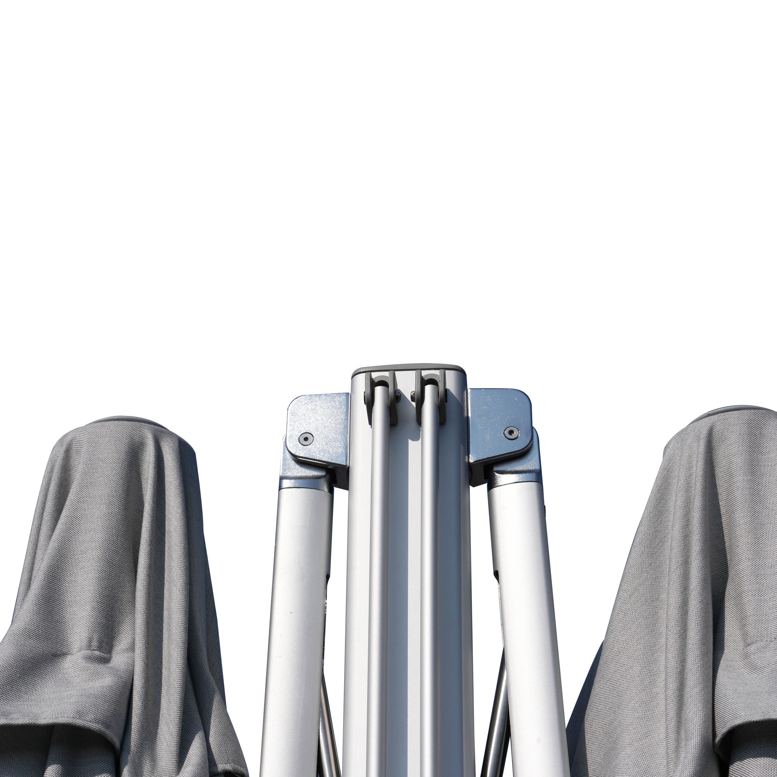 Ombrellone centrale bianco / argento SOMBRA CONTRACT NATERIAL con telo rettangolare grigio L 295 x P 600 x H 267 cm - 17