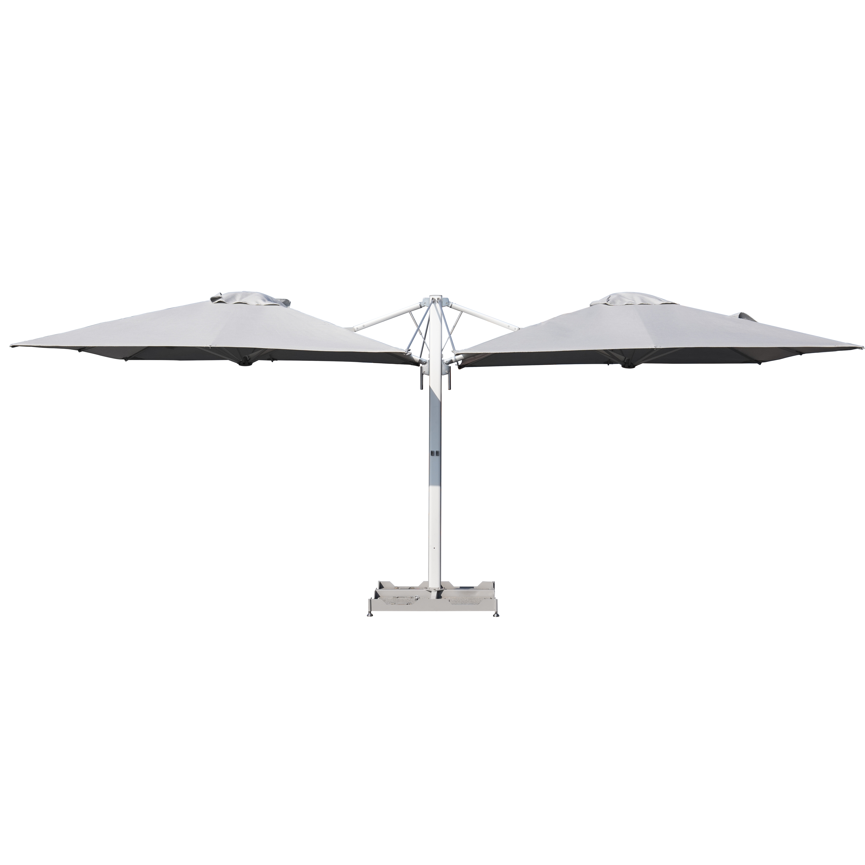 Ombrellone centrale bianco / argento SOMBRA CONTRACT NATERIAL con telo rettangolare grigio L 295 x P 600 x H 267 cm - 5