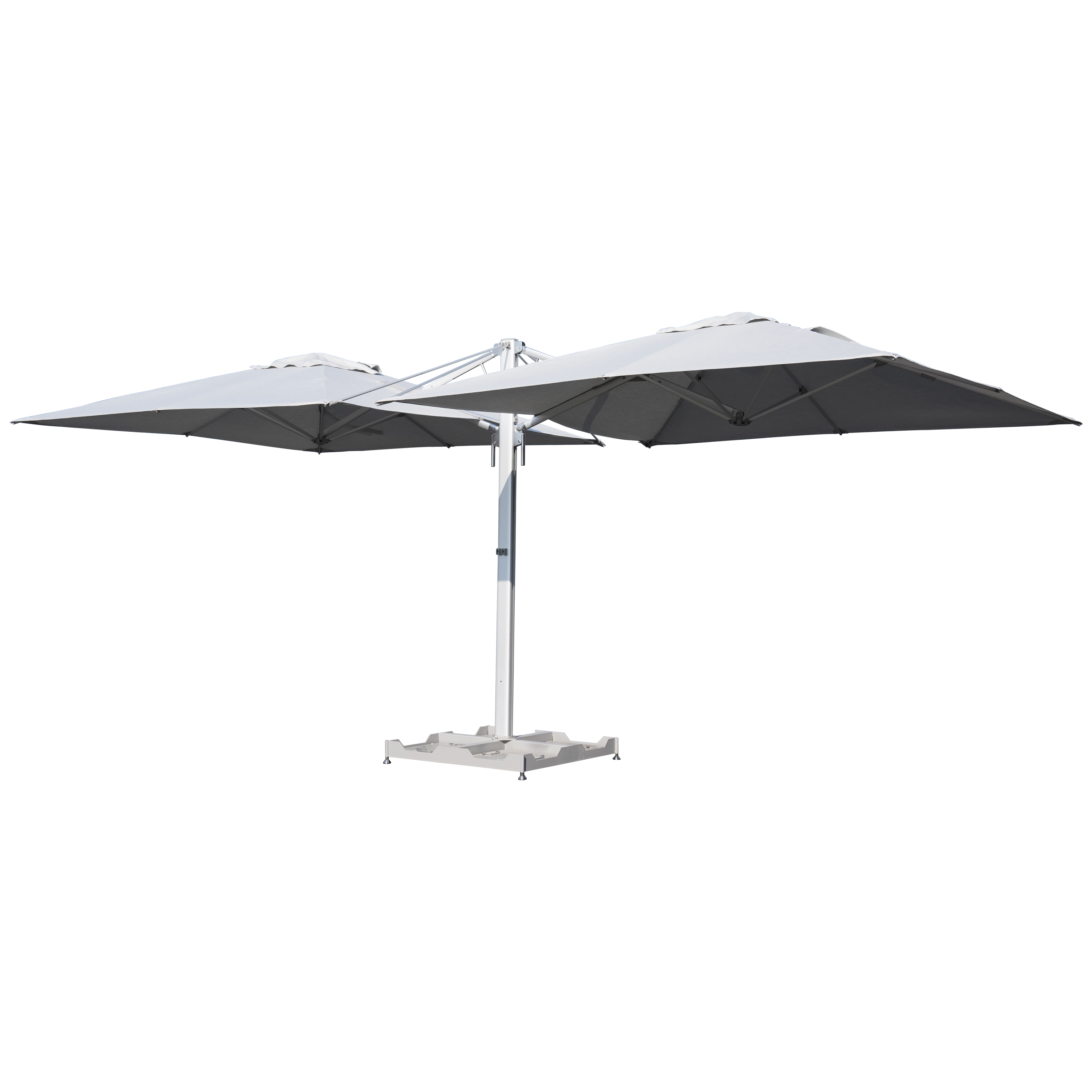 Parasol de mástil central rectangular naterial sombra de aluminio 620x295 cm