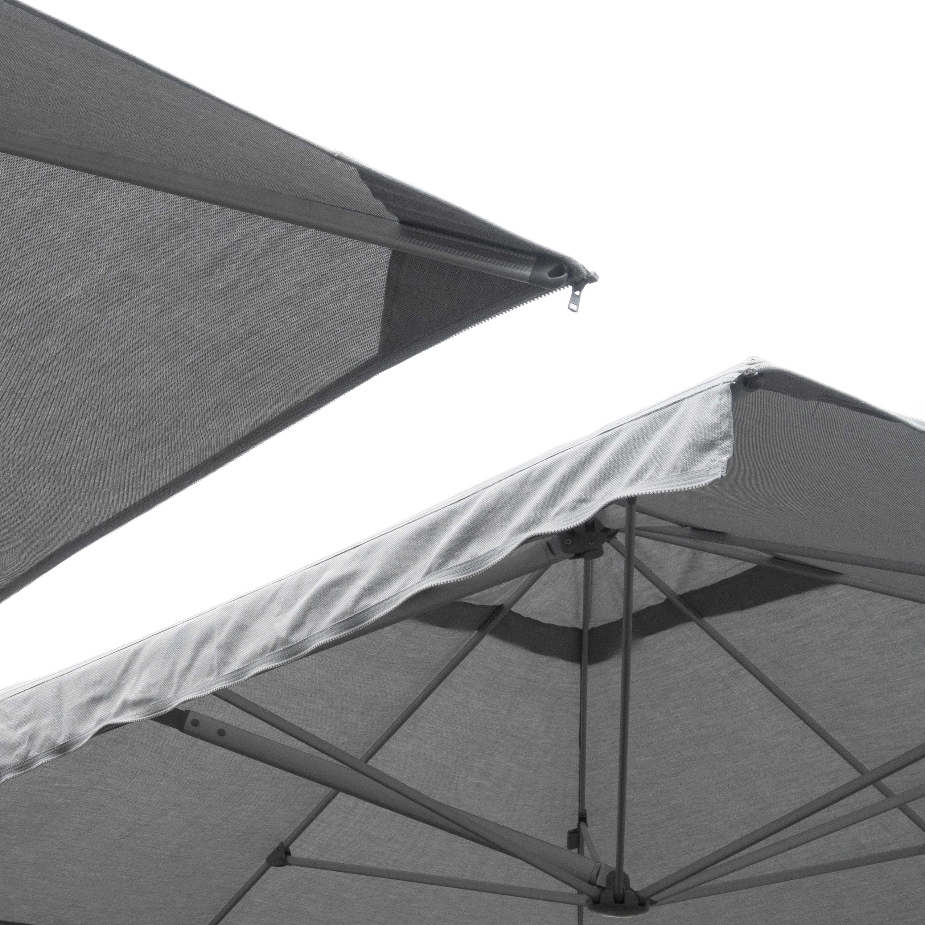 Parasol quadruple NATERIAL Sombra gris rectangulaire, L.300 x l.300 cm - 9