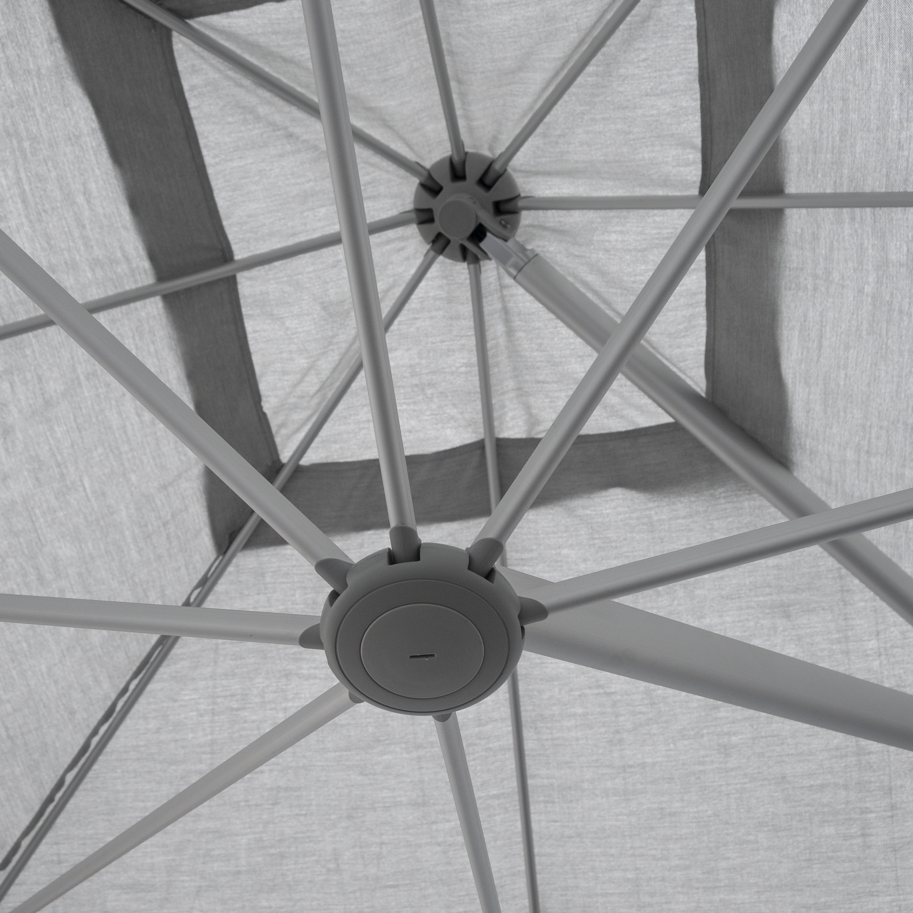 Parasol quadruple NATERIAL Sombra gris rectangulaire, L.300 x l.300 cm - 10