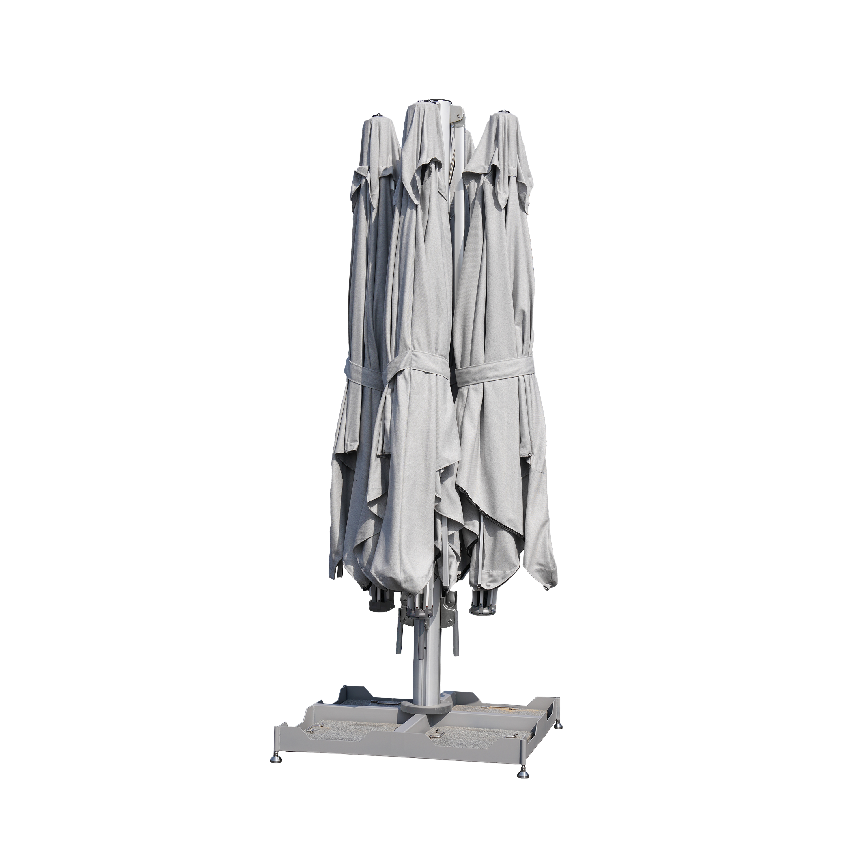 Parasol quadruple NATERIAL Sombra gris rectangulaire, L.300 x l.300 cm - 6