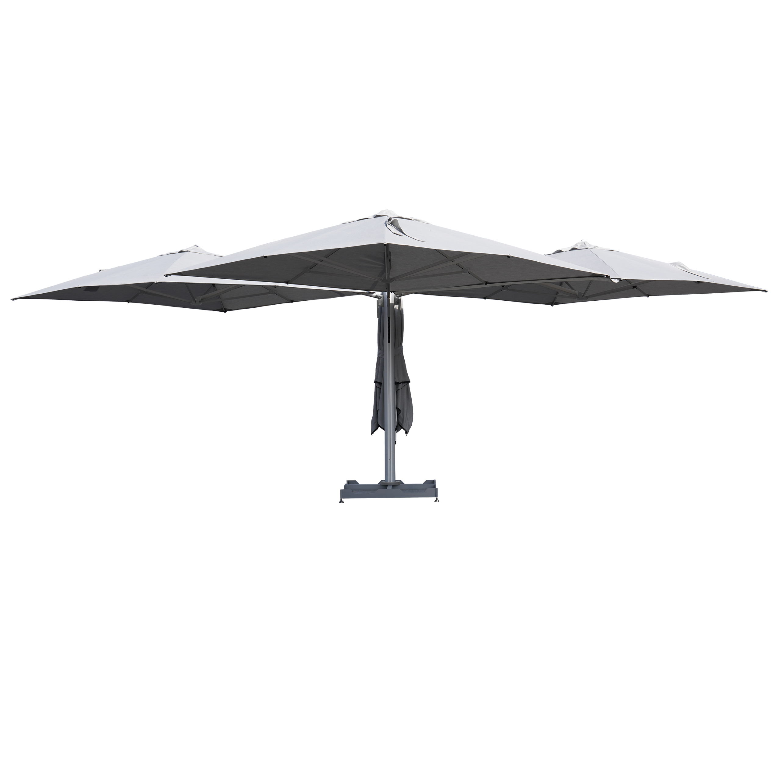 Parasol de mástil central rectangular naterial sombra de aluminio 620x620 cm
