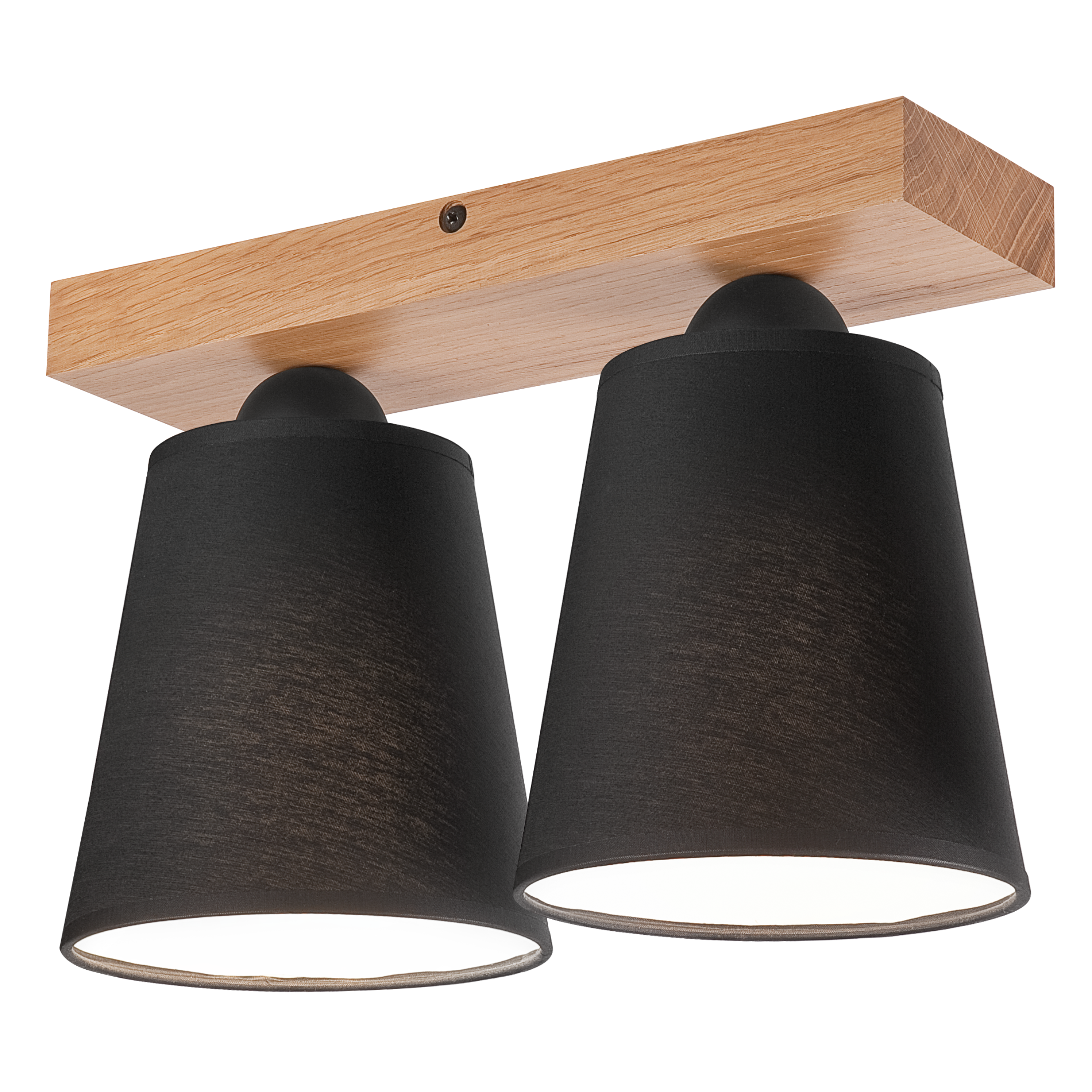 Lampa sufitowa Lula czarna z drewnem 2 x E27 Lamkur