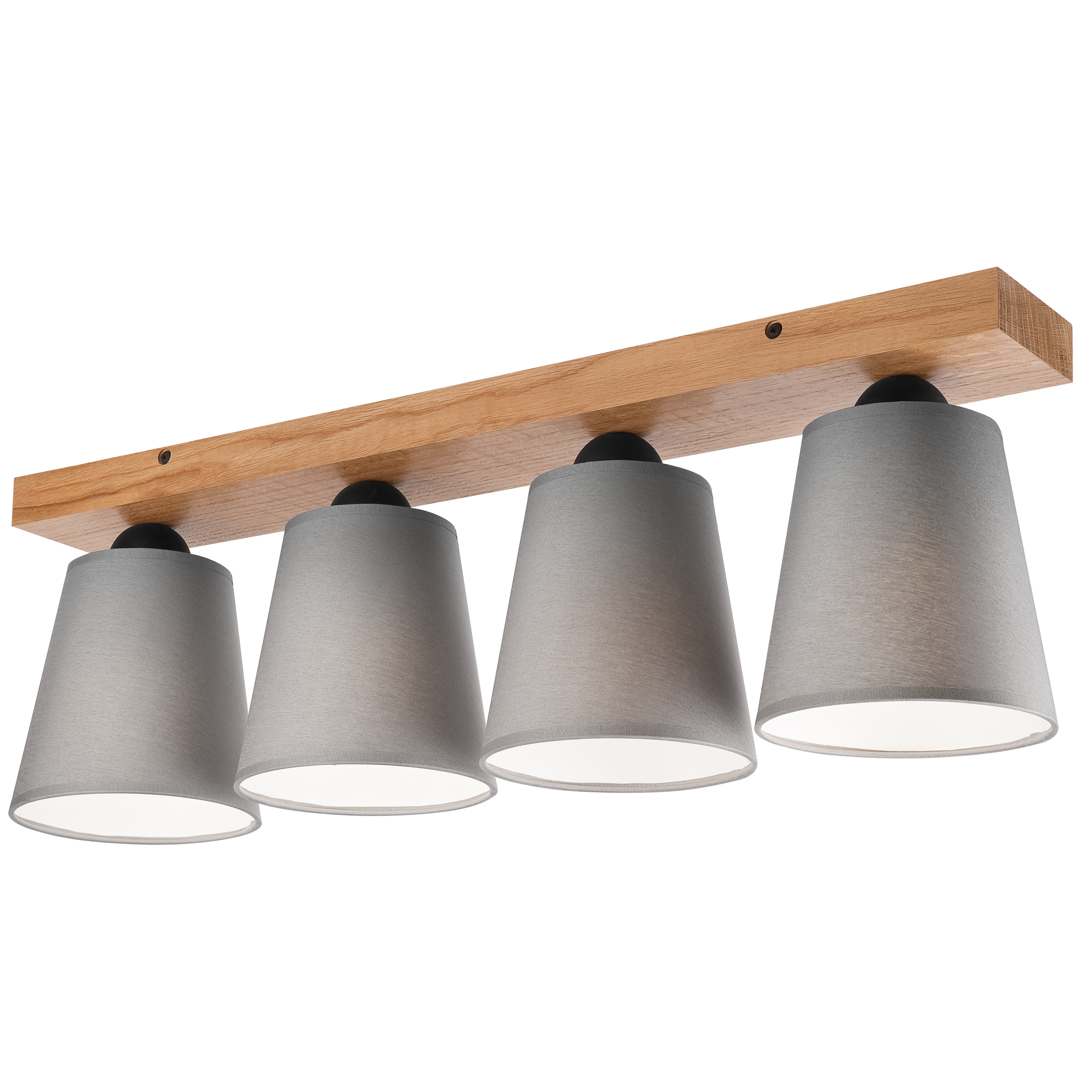 Lampa sufitowa Lula szara z drewnem 4 x E27 Lamkur