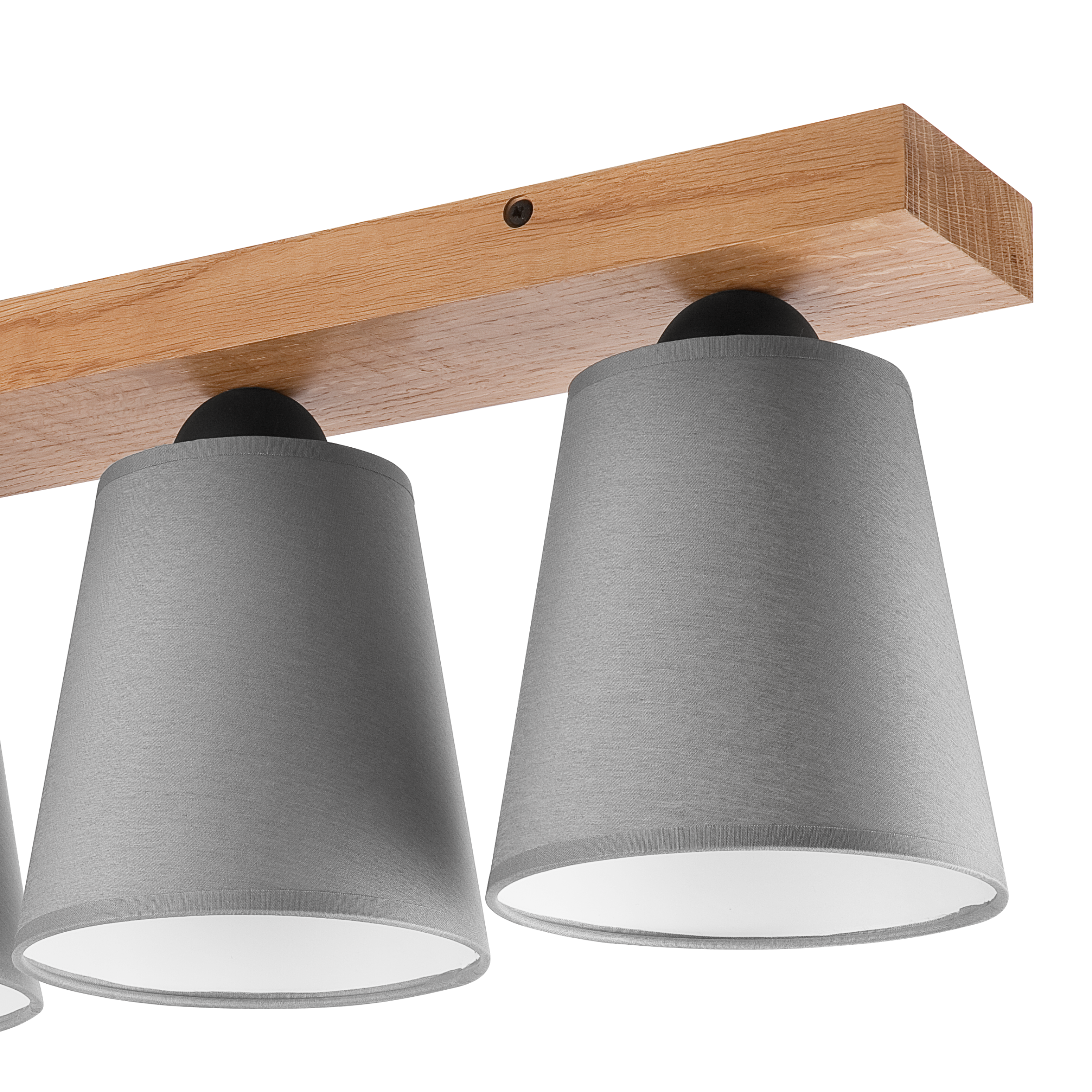 Lampa sufitowa Lula szara z drewnem 4 x E27 Lamkur - 7
