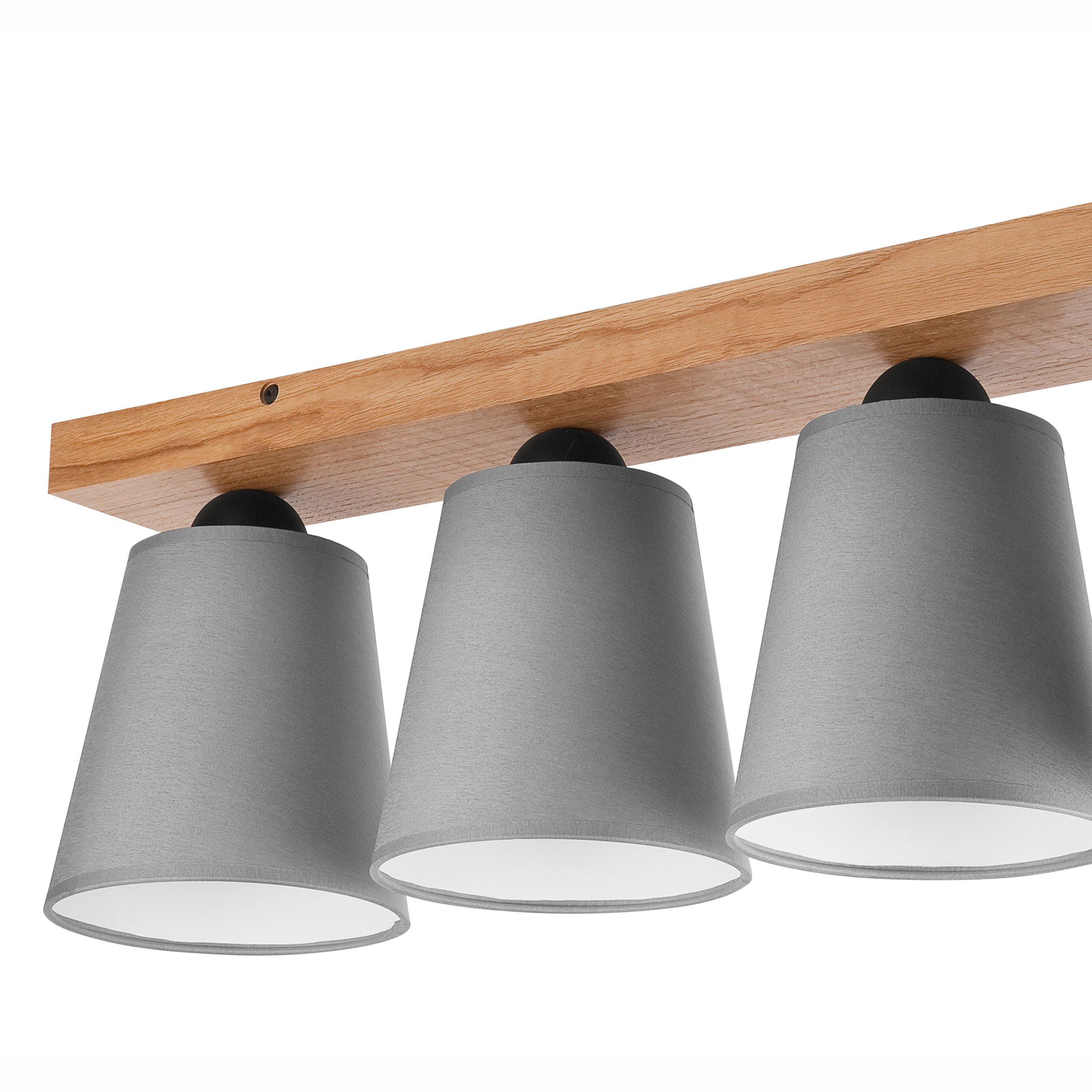 Lampa sufitowa Lula szara z drewnem 4 x E27 Lamkur - 6