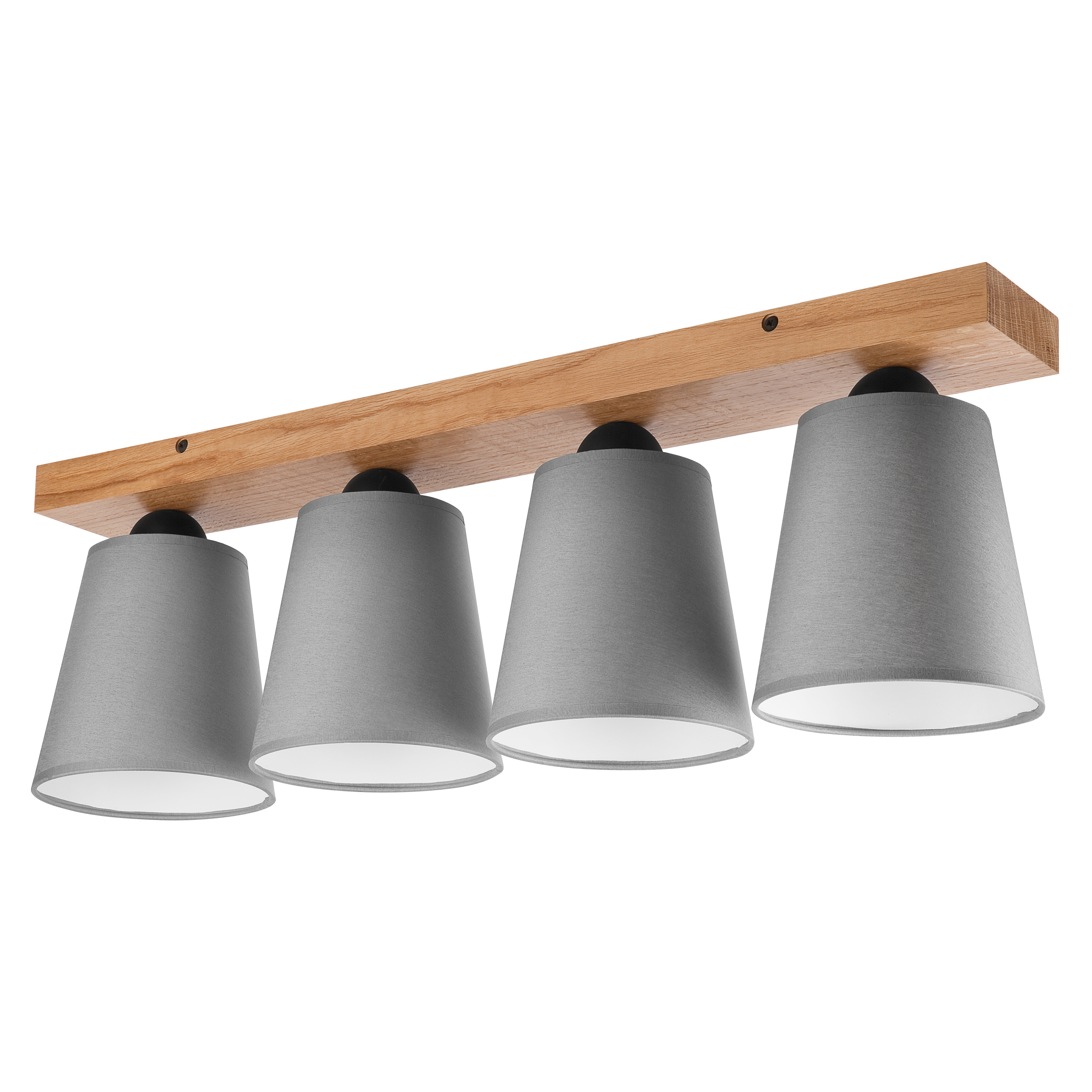 Lampa sufitowa Lula szara z drewnem 4 x E27 Lamkur - 5