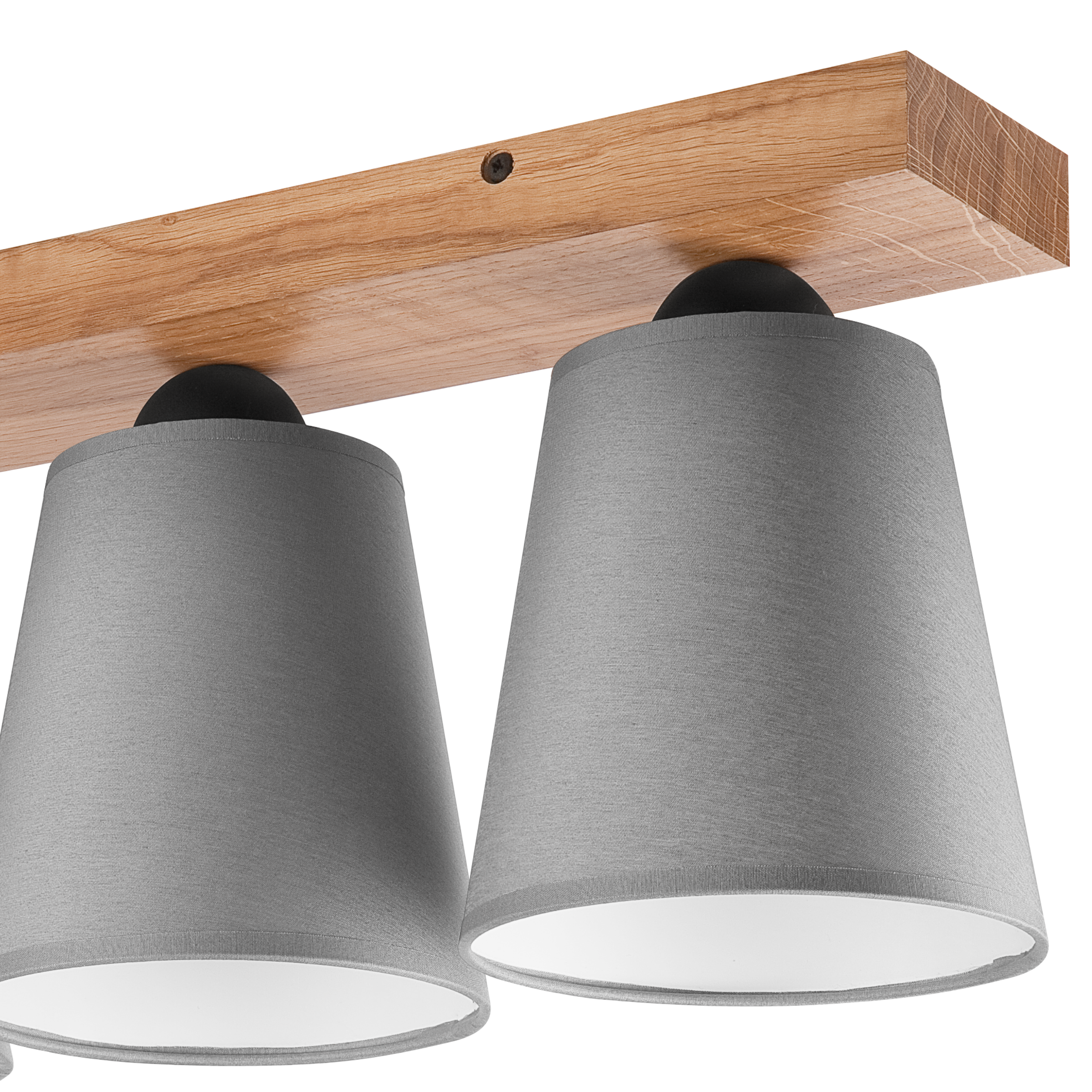 Lampa sufitowa Lula szara z drewnem 3 x E27 Lamkur - 7