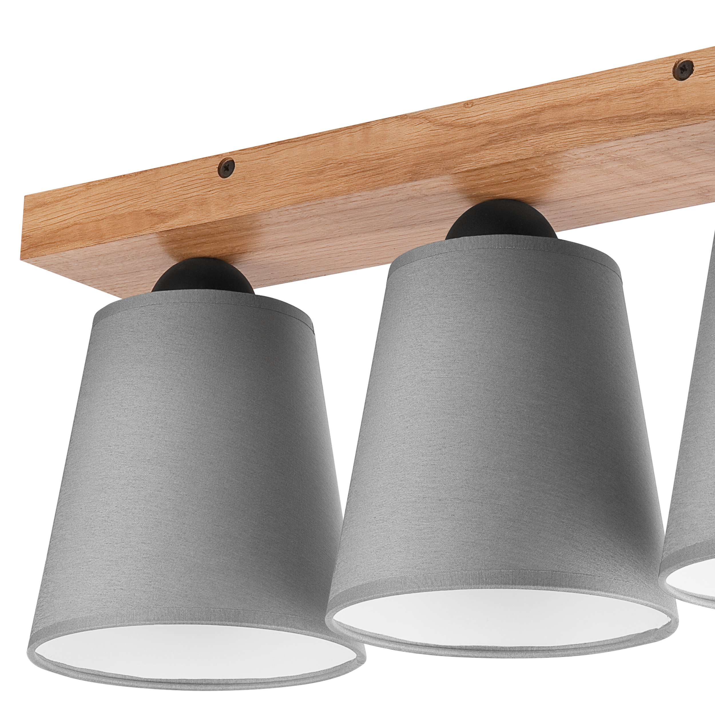 Lampa sufitowa Lula szara z drewnem 3 x E27 Lamkur - 6
