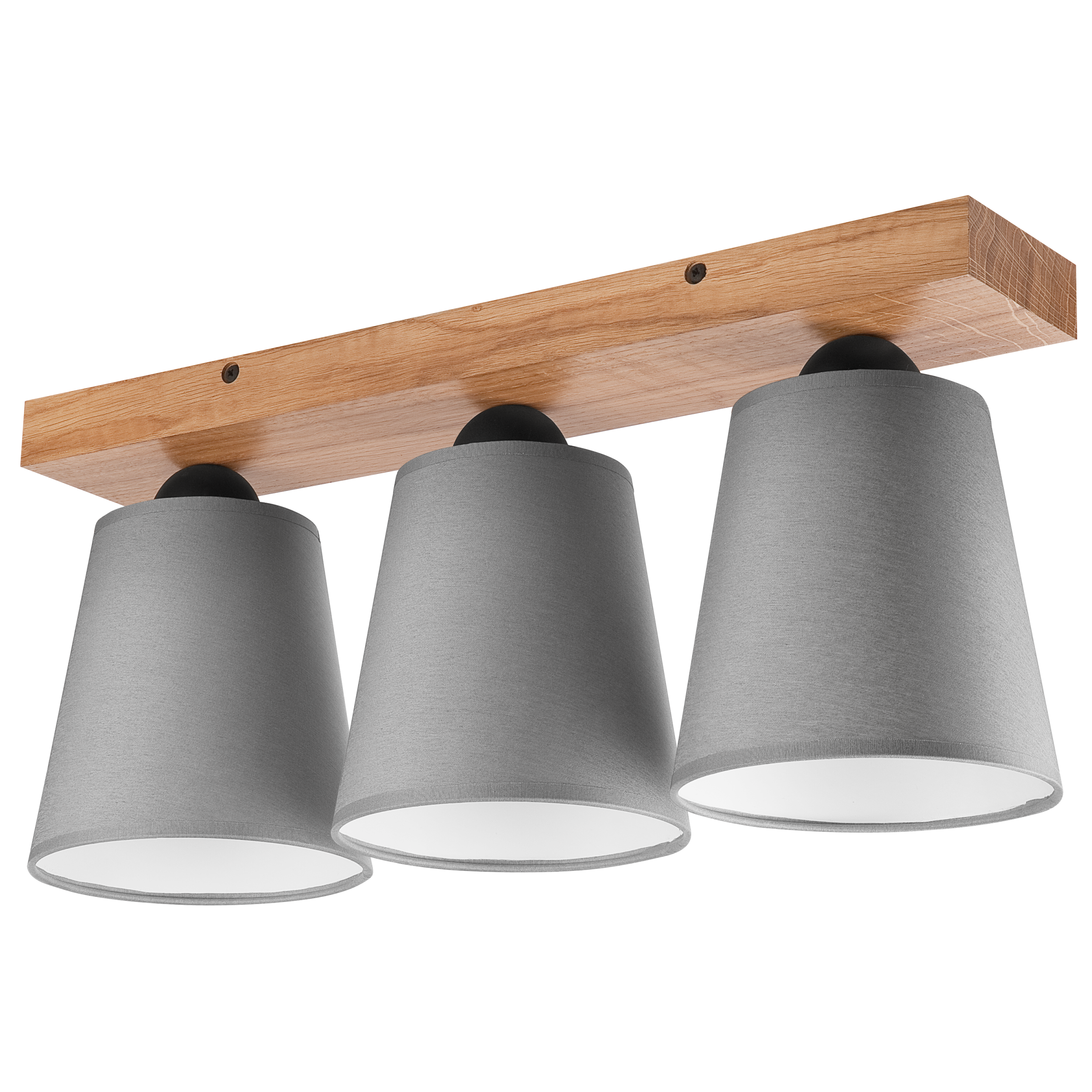 Lampa sufitowa Lula szara z drewnem 3 x E27 Lamkur - 5