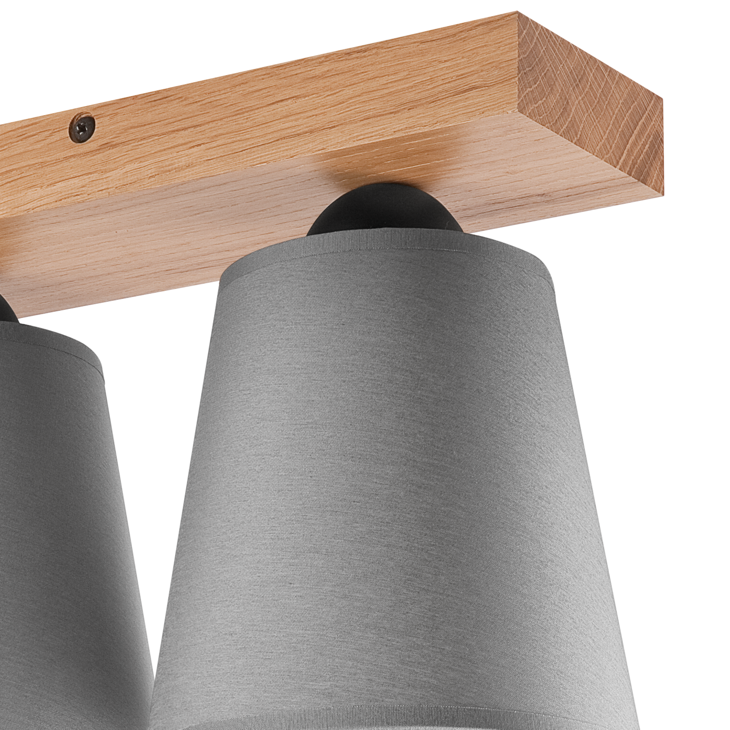 Lampa sufitowa Lula szara z drewnem 2 x E27 Lamkur - 7