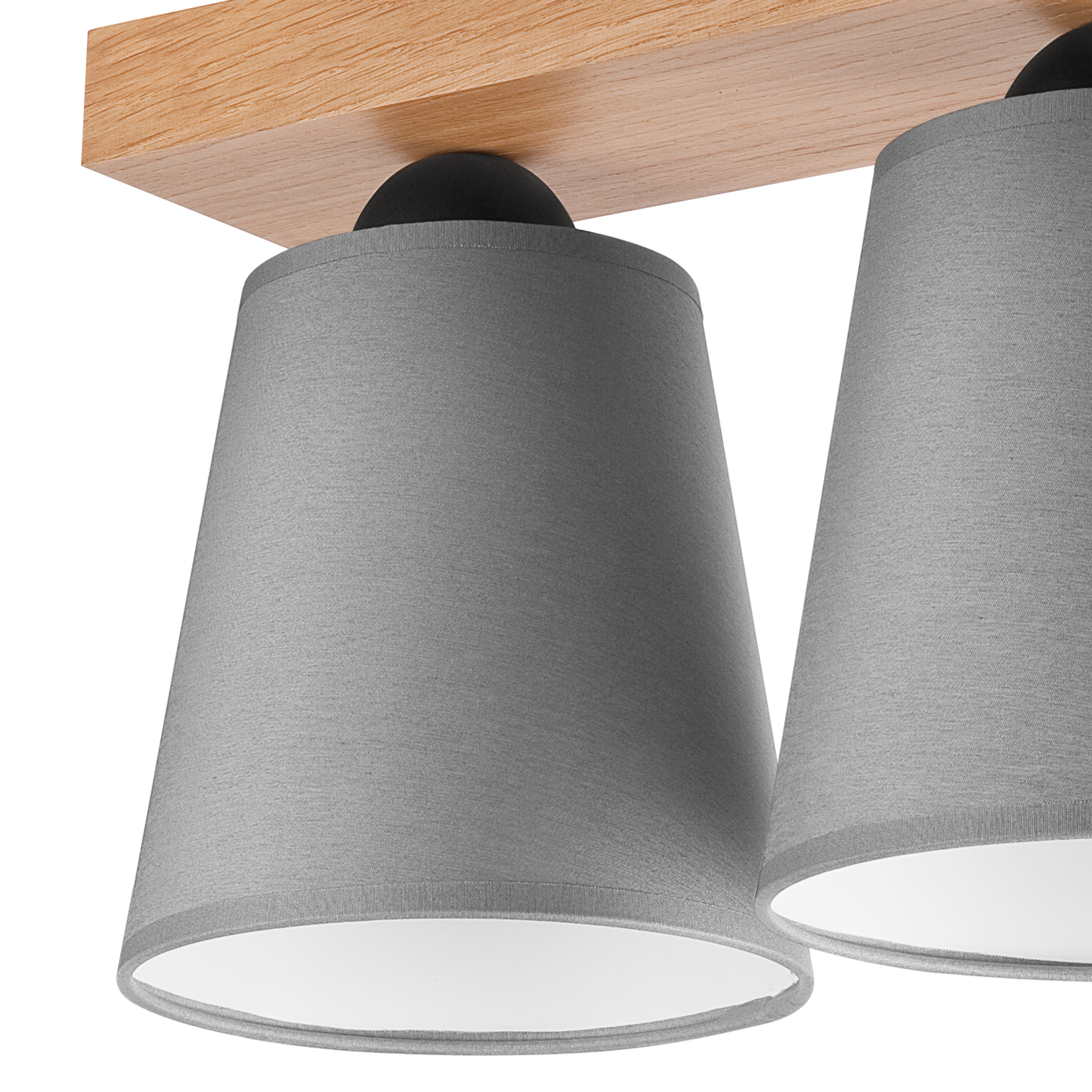 Lampa sufitowa Lula szara z drewnem 2 x E27 Lamkur - 6