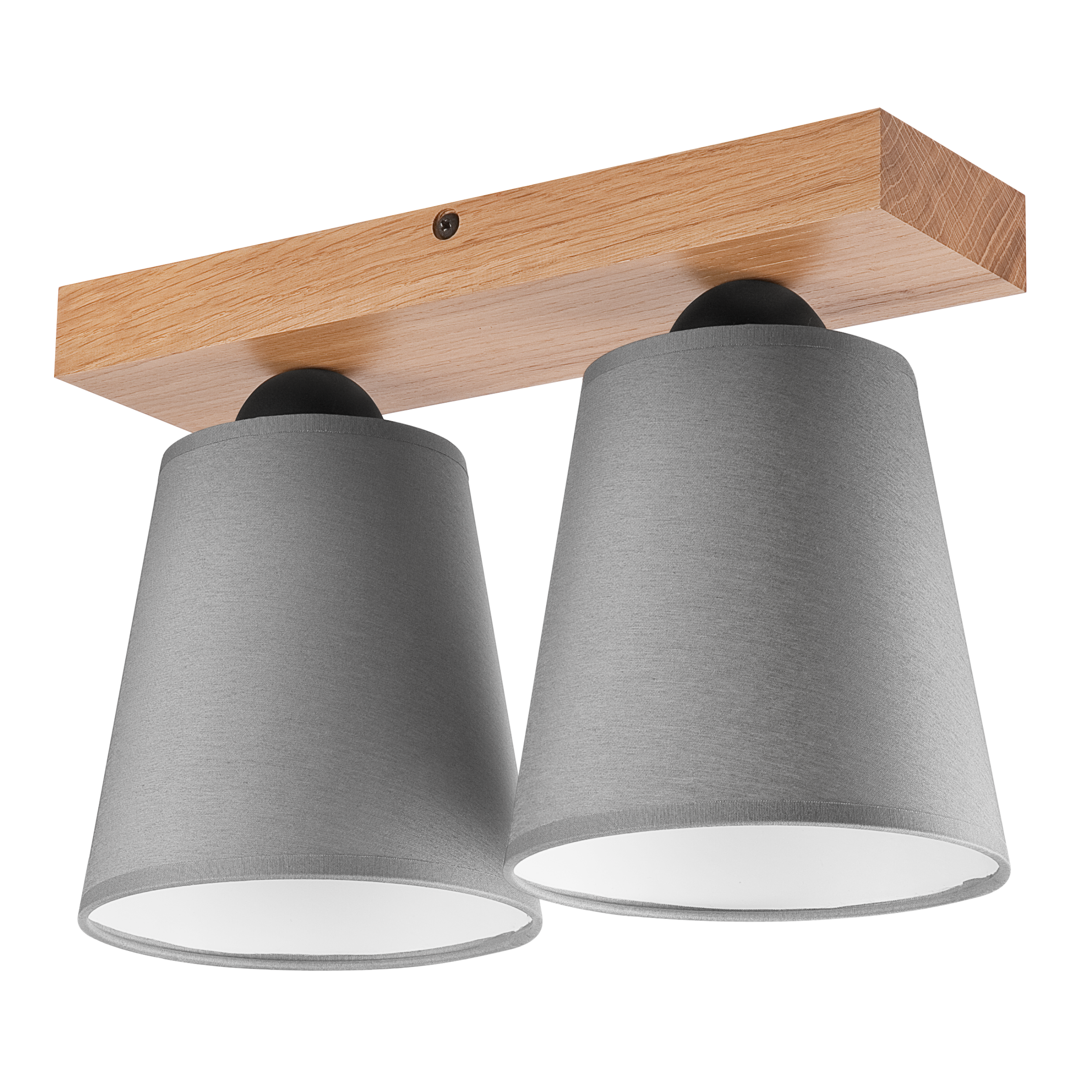 Lampa sufitowa Lula szara z drewnem 2 x E27 Lamkur - 5