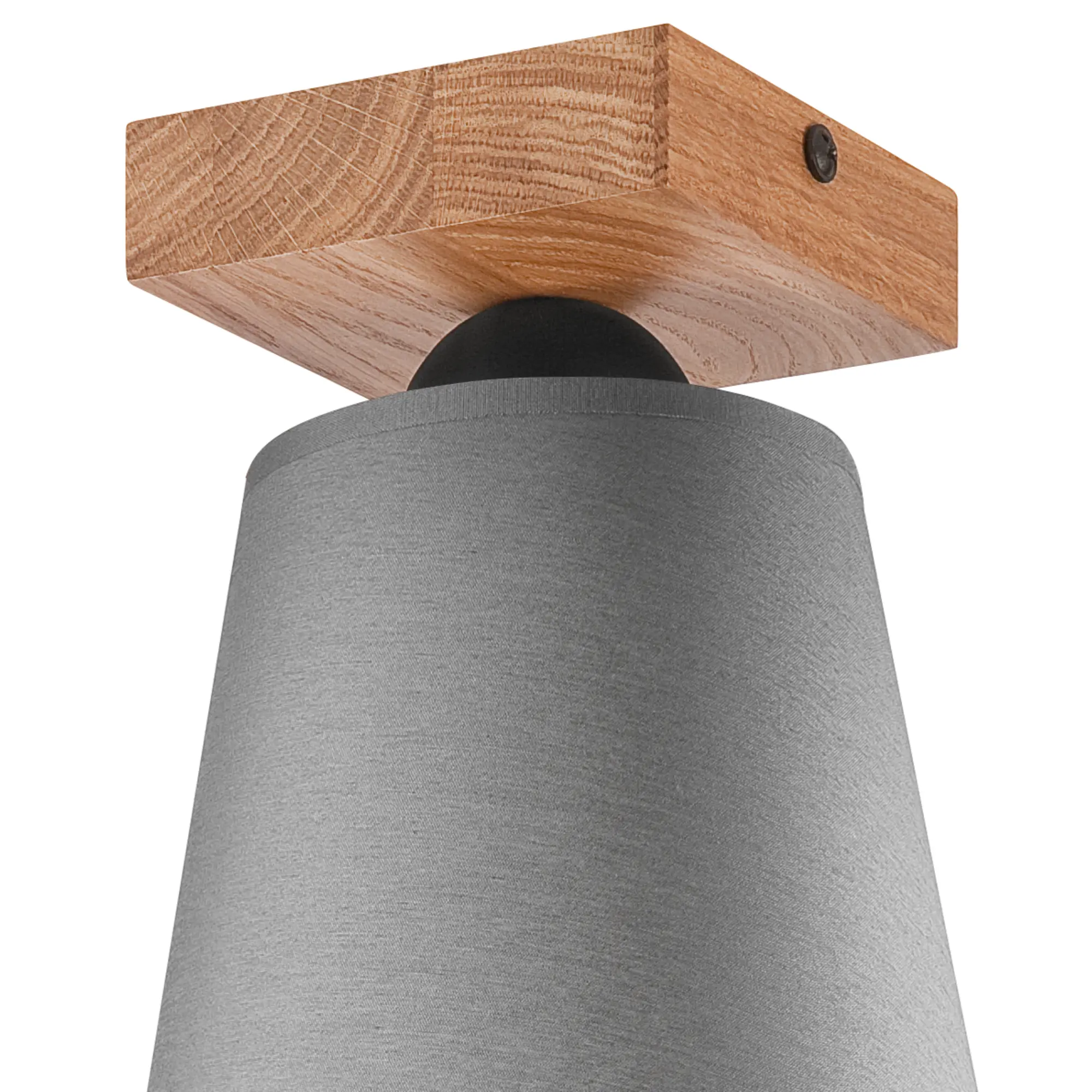 Lampa sufitowa Lula szara z drewnem E27 Lamkur - 7
