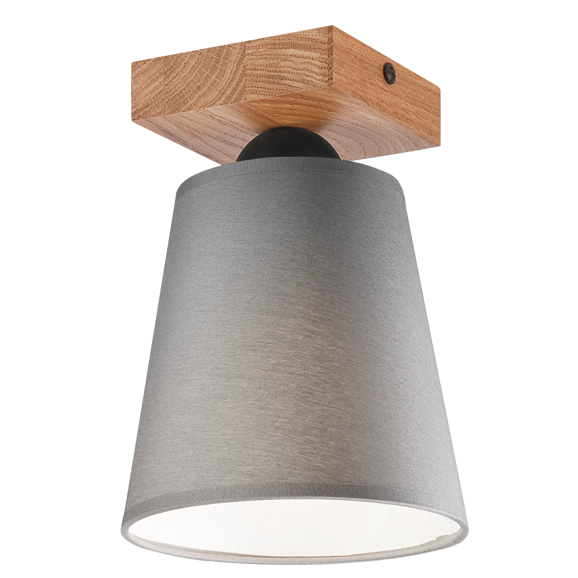 Lampa sufitowa Lula szara z drewnem E27 Lamkur - 5