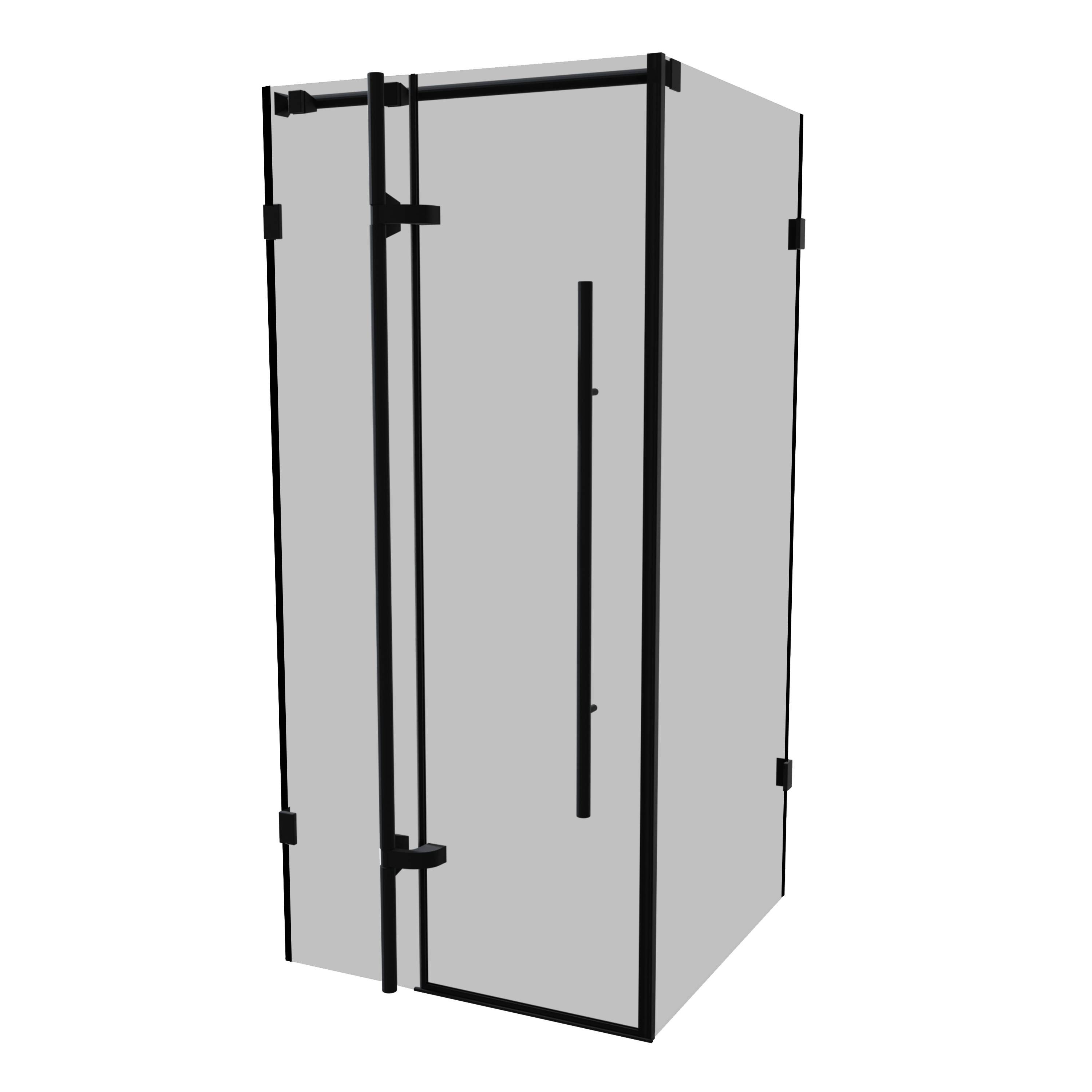 Kabina prysznicowa prostokątna Ferra Black 100 x 90 x 190 cm czarna szkło grafitowe Wellneo