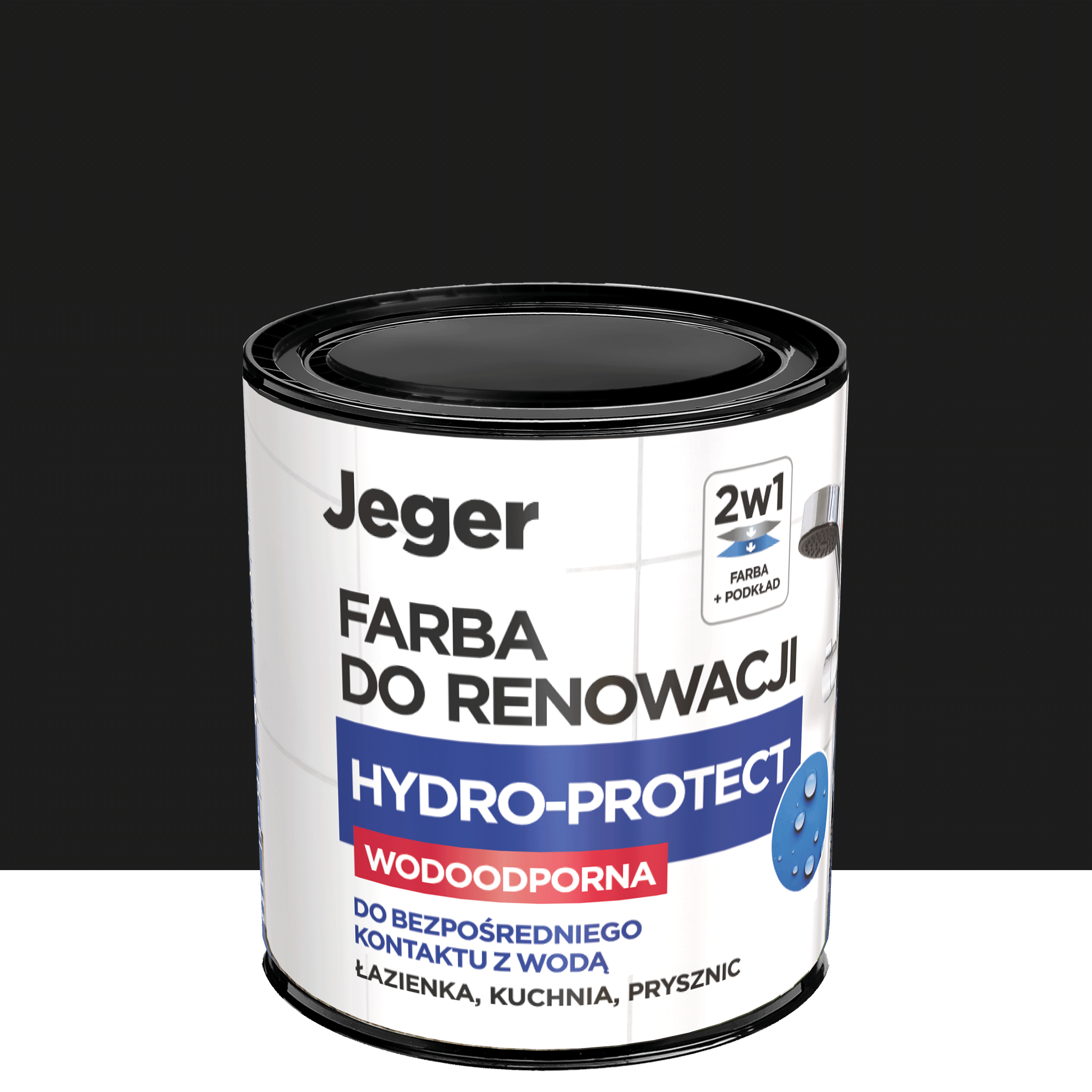 Farba specjalistyczna Jeger Reno Hydro Czarny 0.5 l