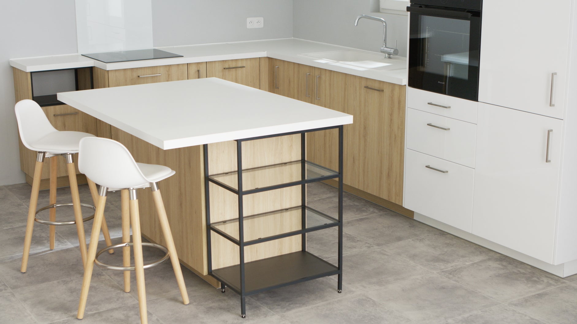 Adesivo Murale INDIGOS Da 80x42 Cm, Antracite, Decorazione Per Cucina E Soggiorno, Rimovibile, In Vinile Opaco