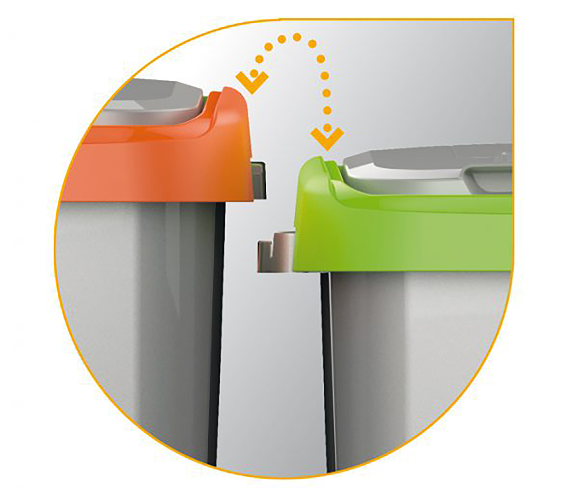 Pattumiera per raccolta differenziata Ecoswing Green Loop manuale grigio 15 L - 6