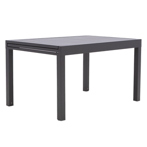 Tavolo da Giardino 80x75cm Vetro Temperato e Polyrattan Grigio