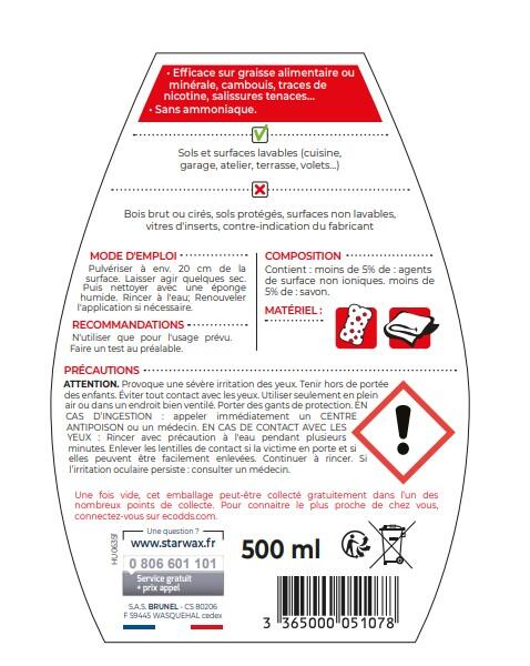 Nettoyant STARWAX Décrassant surpuissant, 0.5L - 2