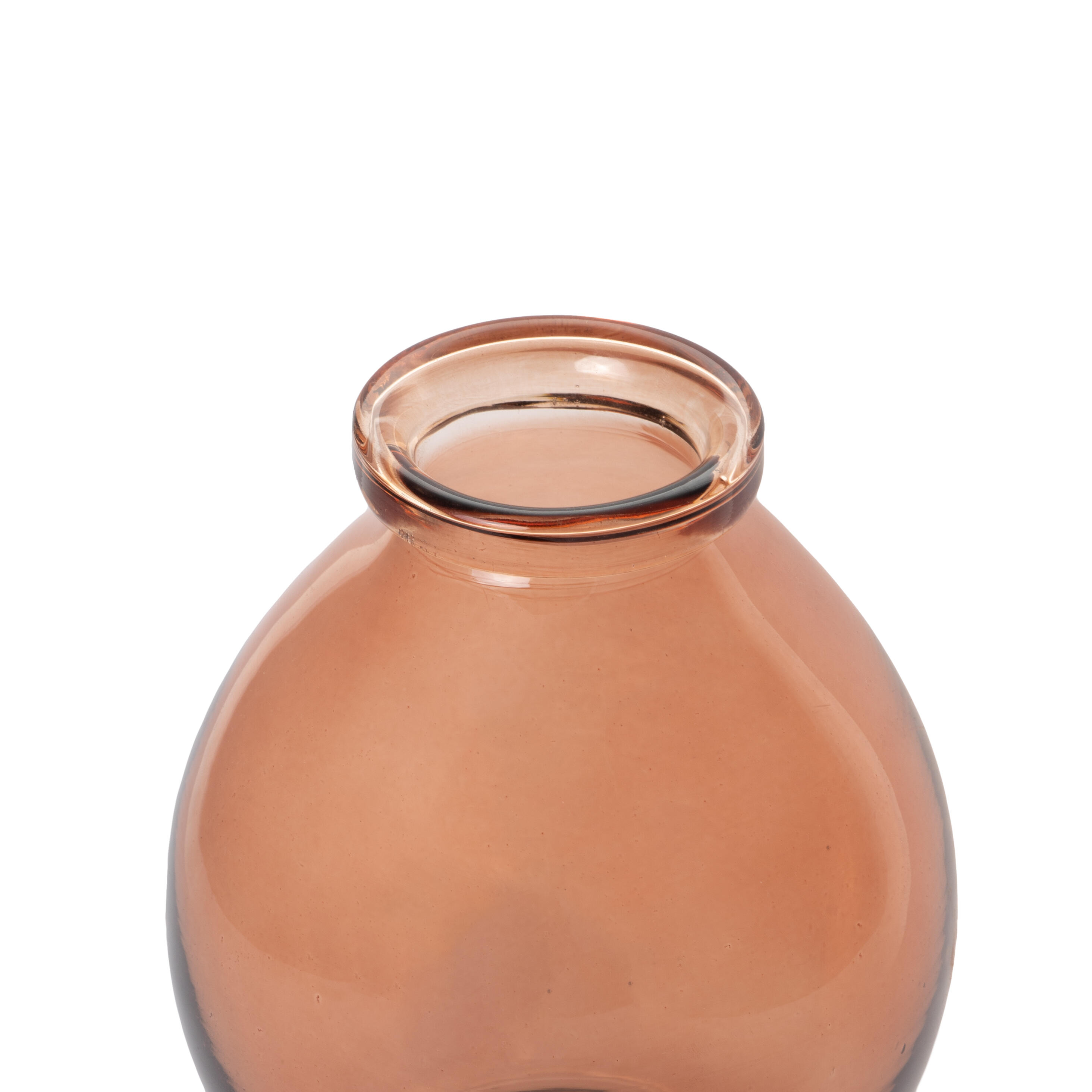 Jarrón Dama Juana redondo de cristal rosa 15x19 cm - 14