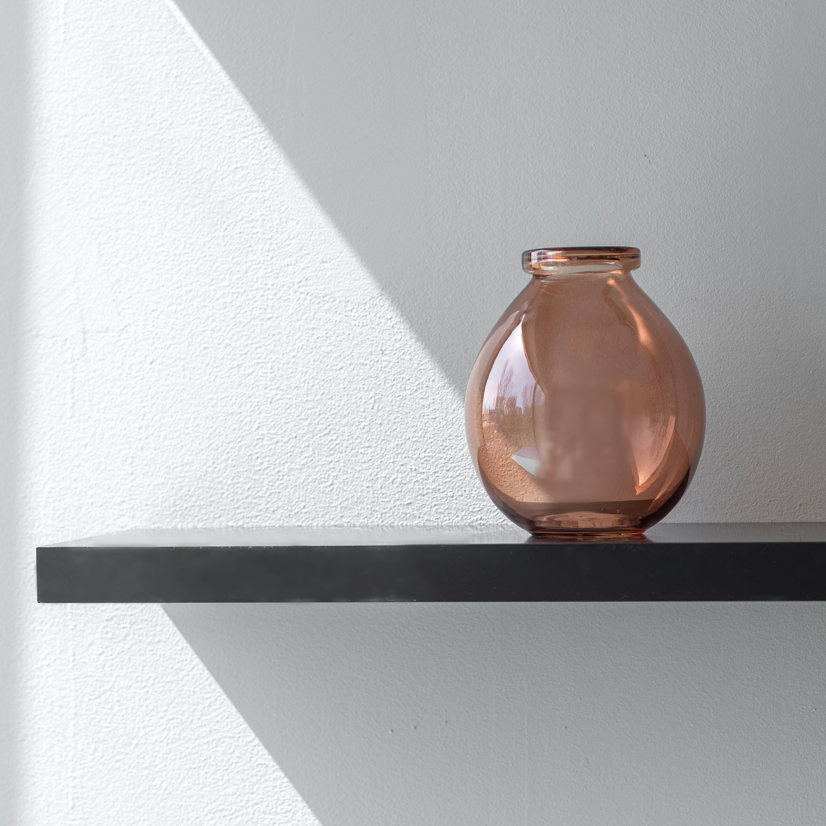 Jarrón Dama Juana redondo de cristal rosa 15x19 cm - 5