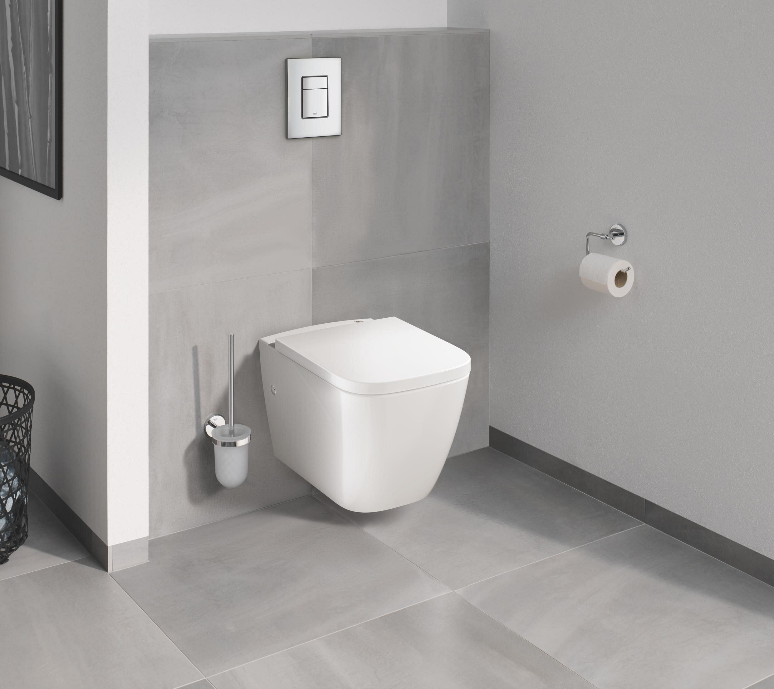 Pack sanita suspensa branco com placa cromado Grohe Clova Square - 12