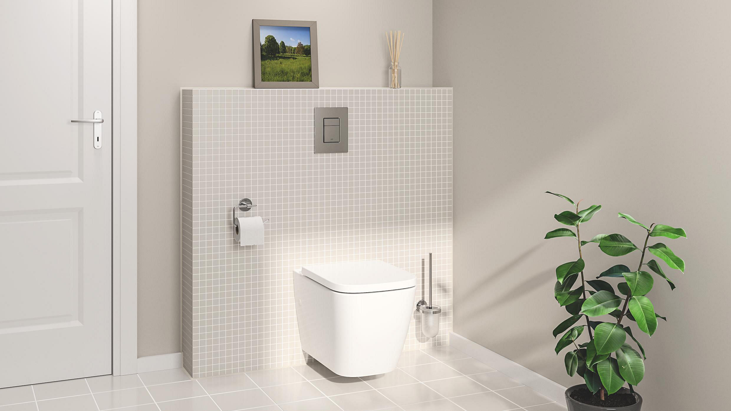 Pack sanita suspensa branco com placa cromado Grohe Clova Square - 9
