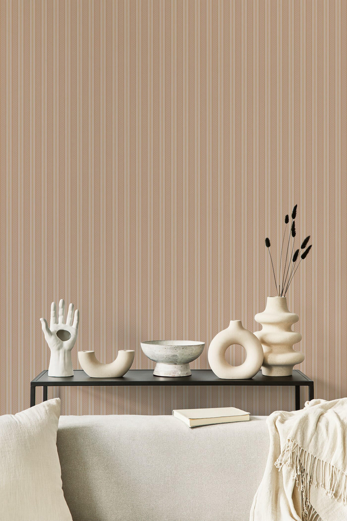 Papel pintado vinilo geométrico rayas diseños estampados beige