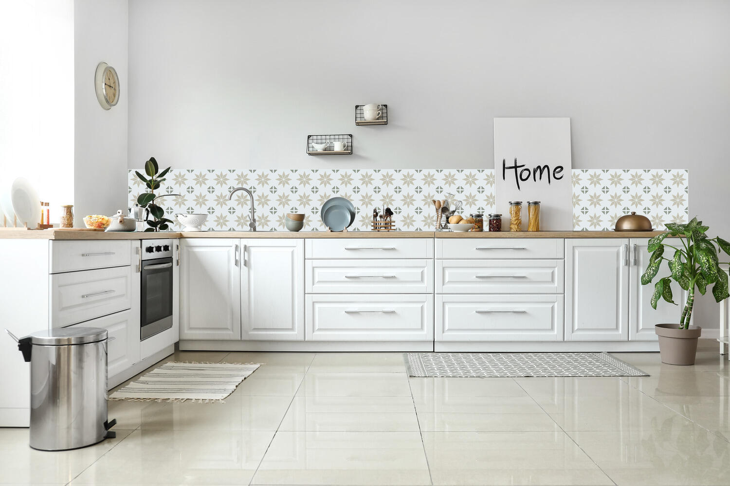 Lot de 6 adhésifs décoratifs, Wall tiles Alia, sauge, 15.25 cm x 15.25 cm - 2