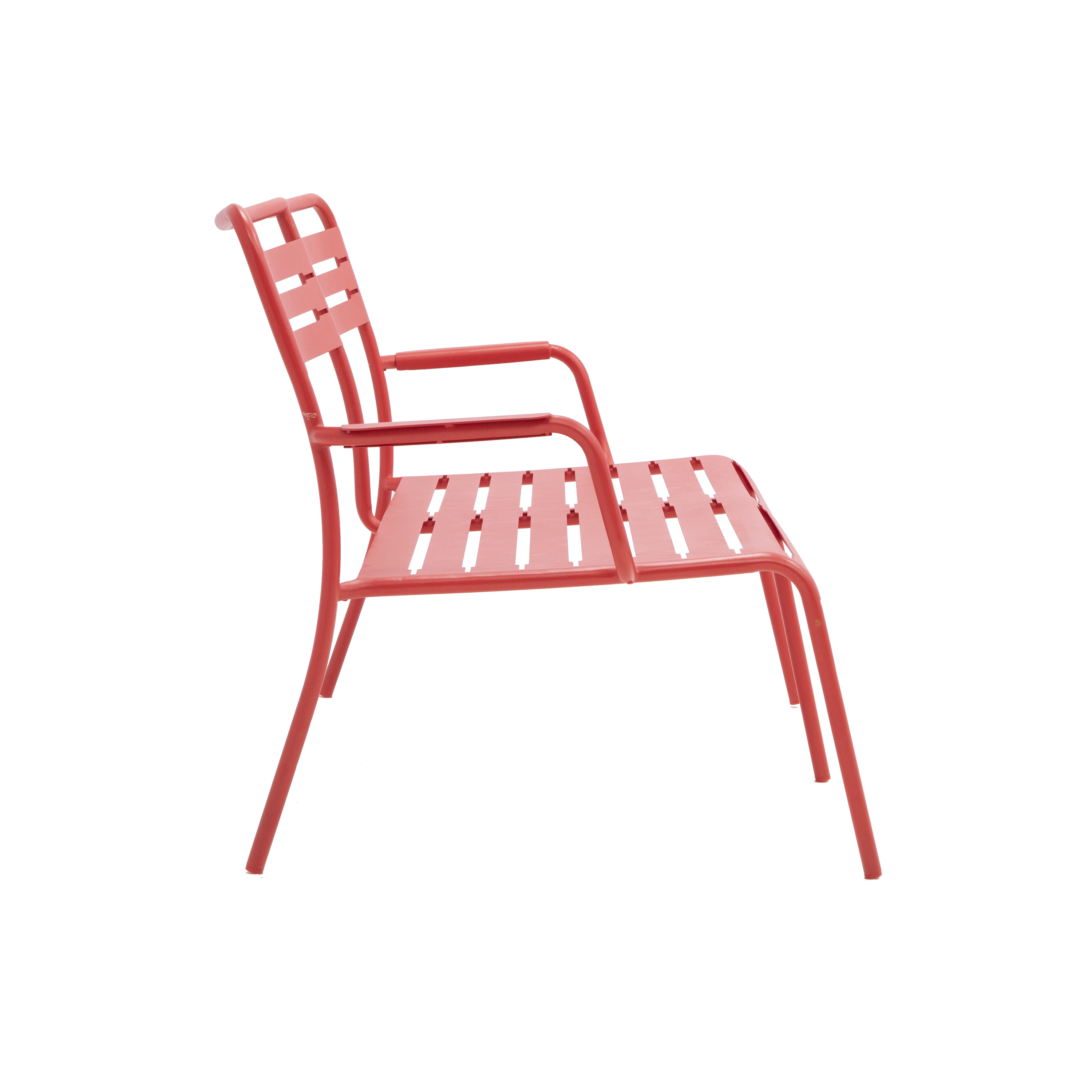 Banco de jardín naterial café ii de acero rojo para 2 personas