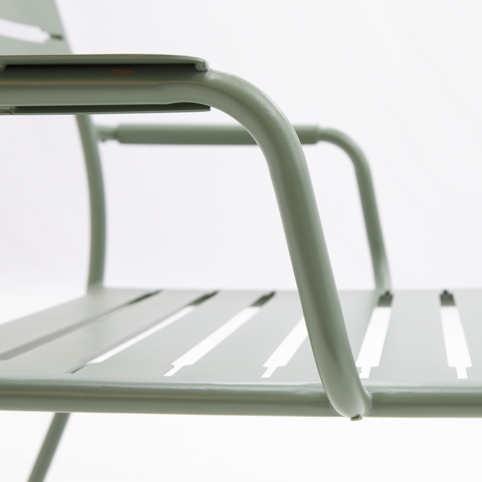 low-armchair-cafe-II-1P-steel-with-cushion-agave-green