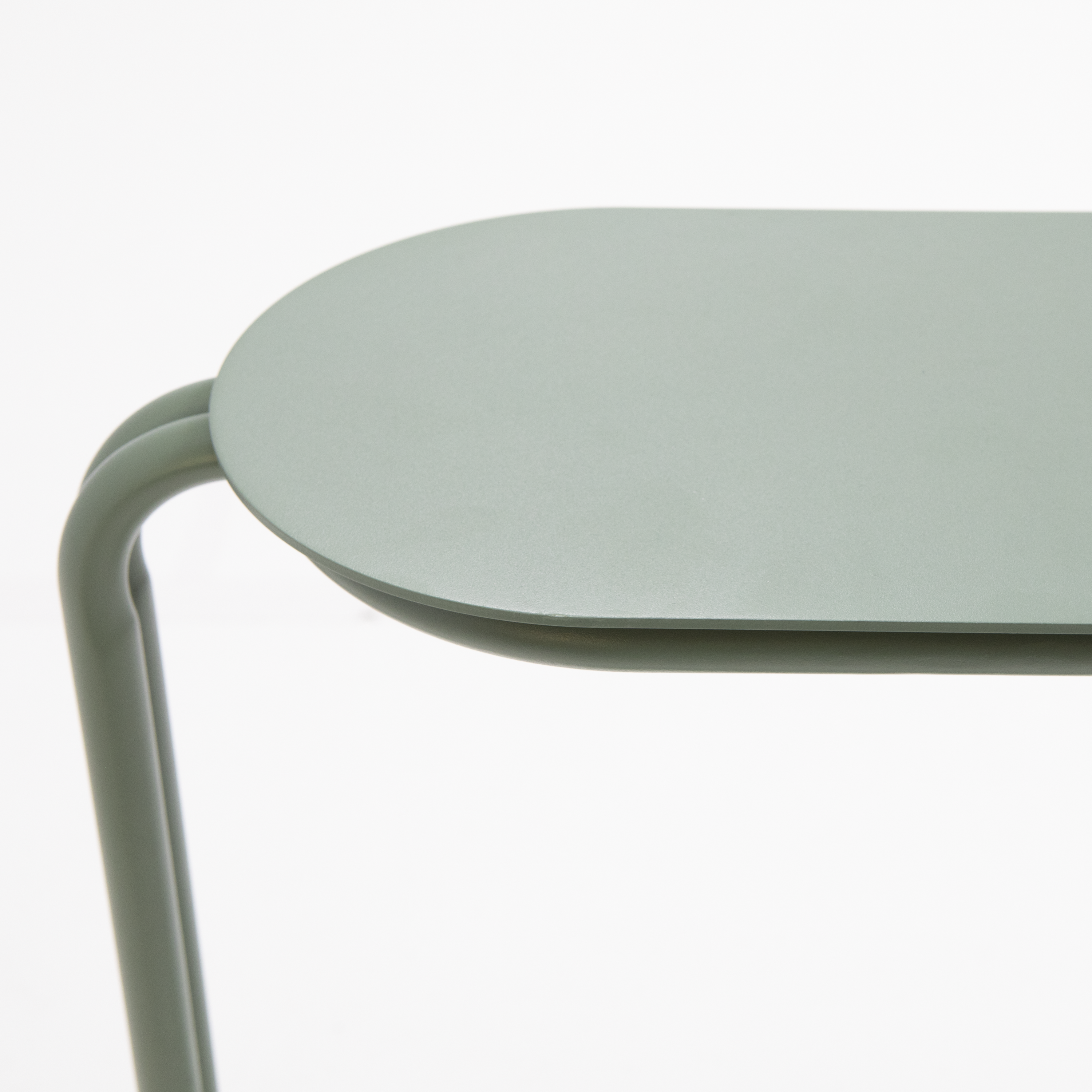 Tabella finale in acciaio con piano in metallo verde 49x22cm - 7