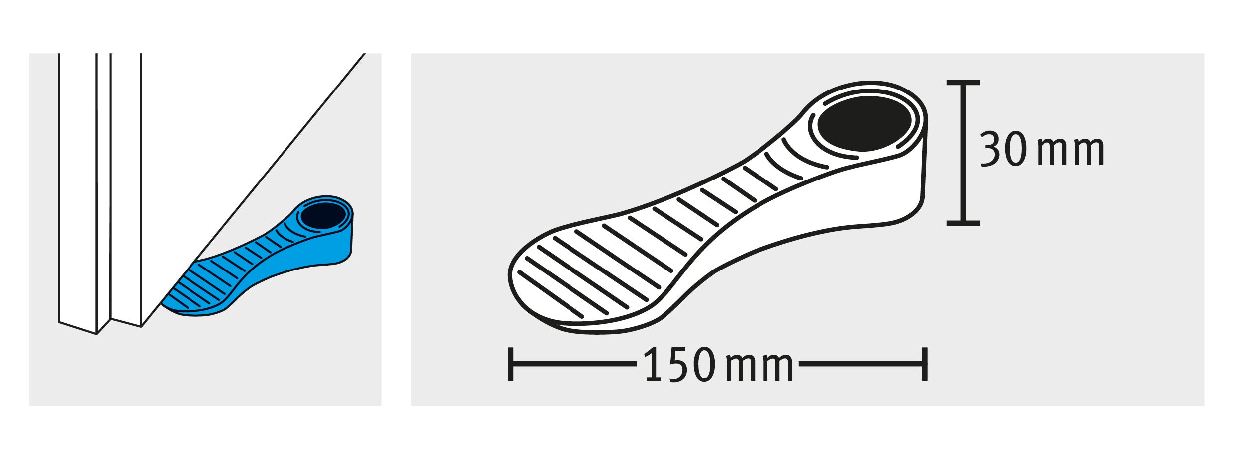 Cale à poser polypropylène FIX-O-MOLL gris, L.5 x H.3 cm - 6