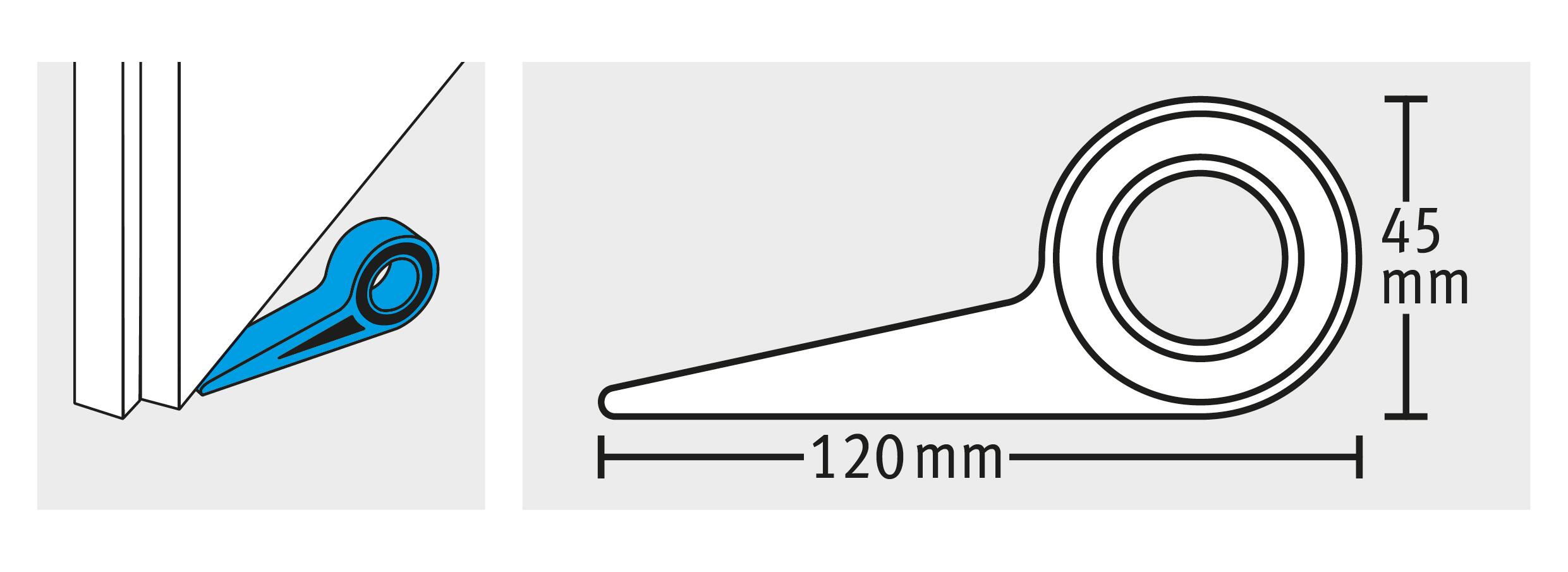 Cale à poser polypropylène FIX-O-MOLL noir, L.2 x H.4.5 cm - 6