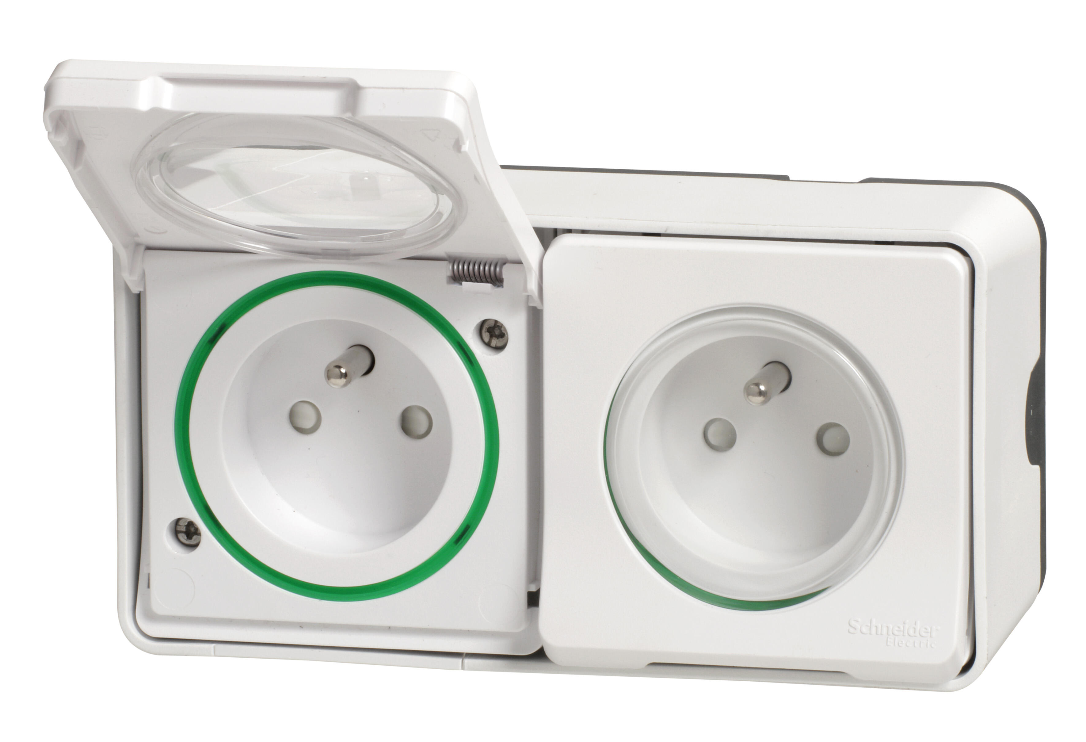 Double prise avec terre saillie Mureva Styl, SCHNEIDER ELECTRIC, blanc - 5
